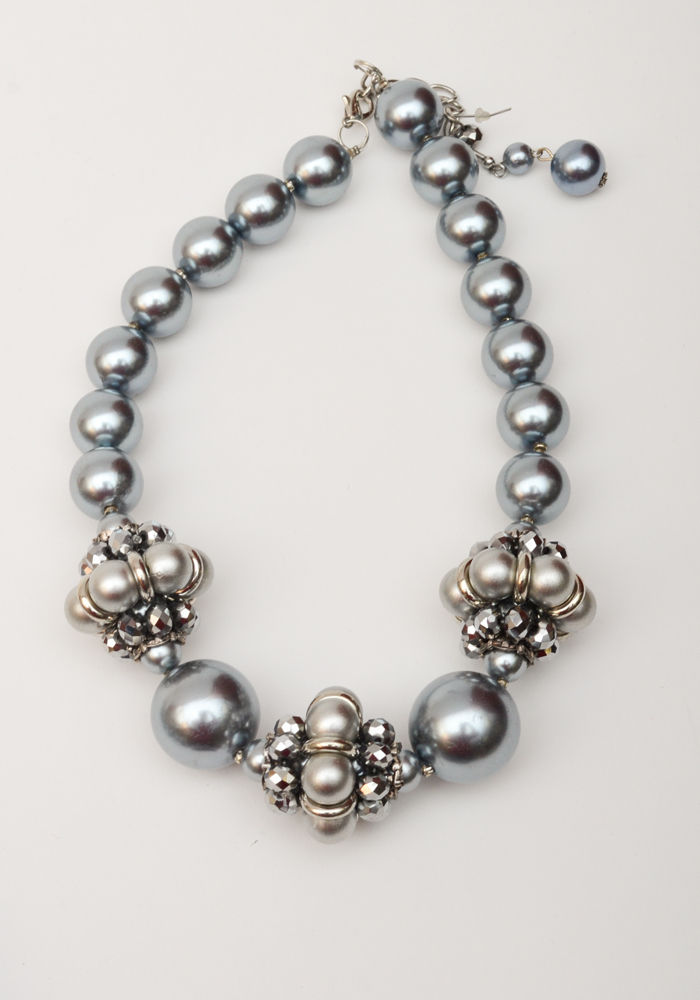 Large Pearl and Rhinestone Fashion Necklaces