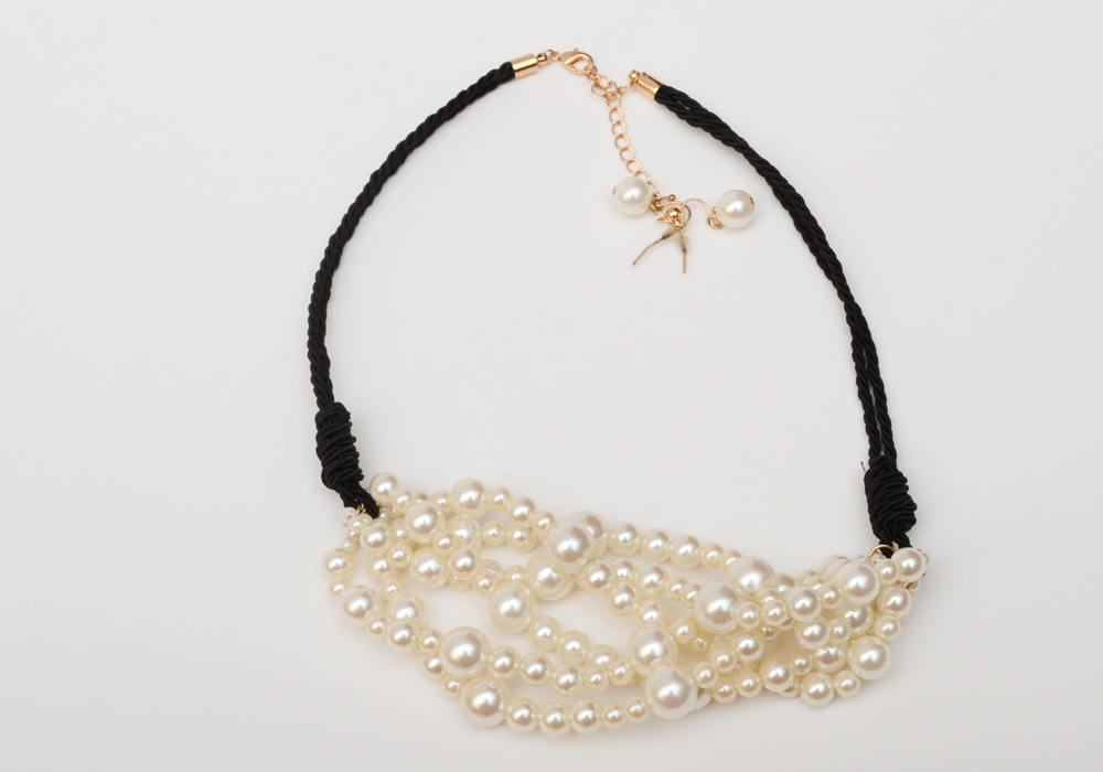 Large Pearl and Rhinestone Fashion Necklaces