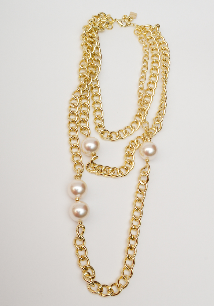 Large Pearl and Rhinestone Fashion Necklaces