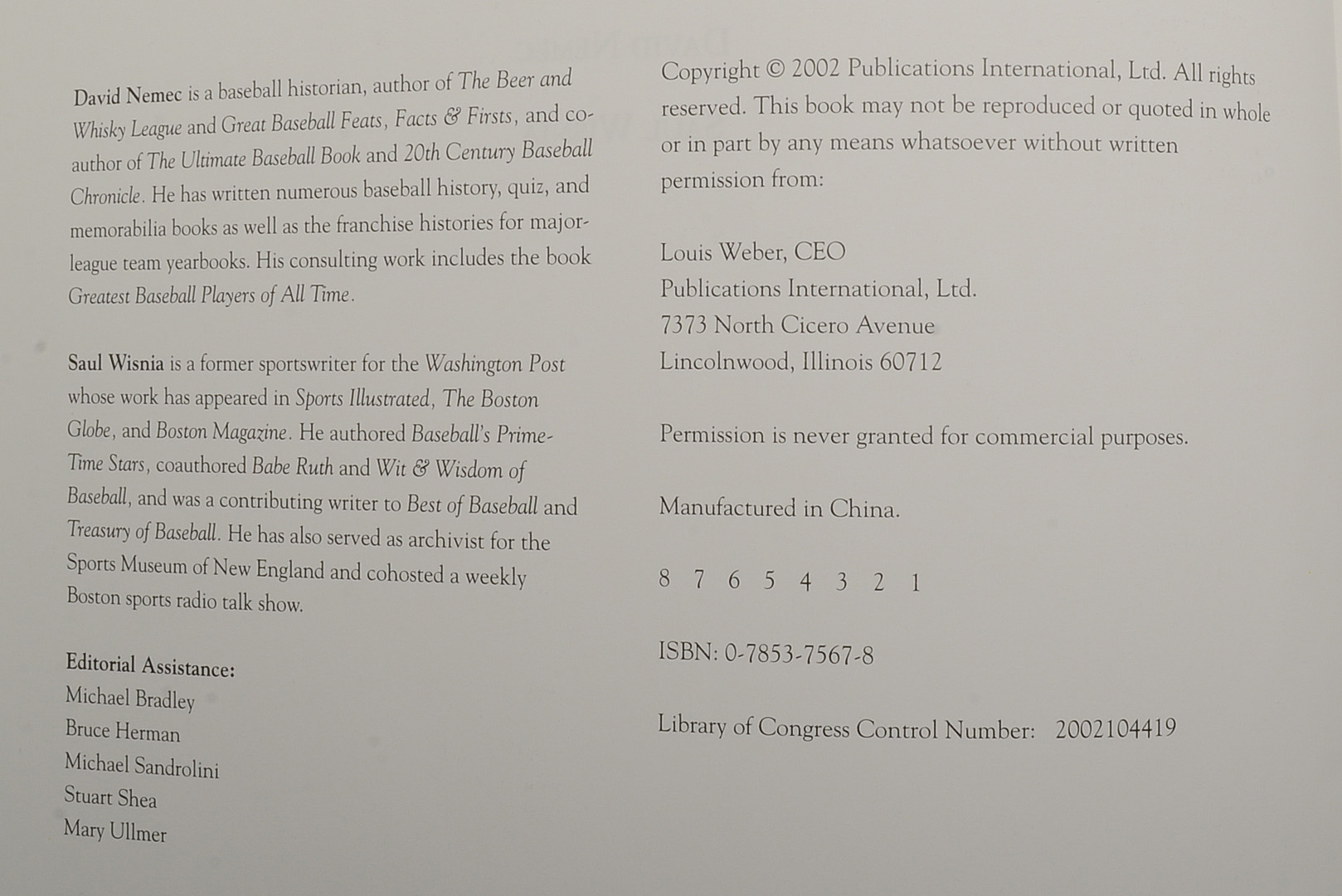 Assorted Baseball Books