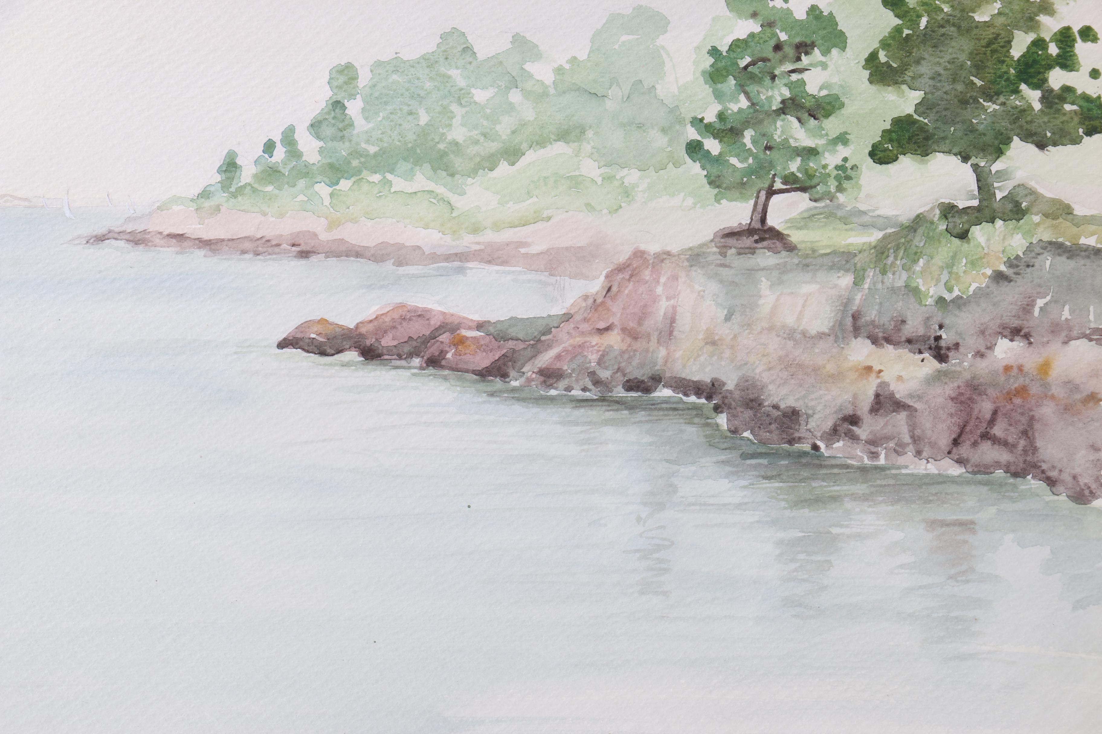 Wendy Ingram Watercolor Landscape "Peach's Point Marblehead"