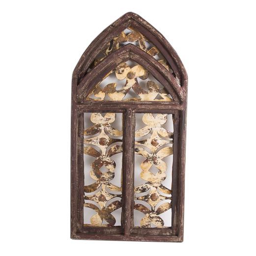 Reclaimed Wood Arched Window Wall  Art