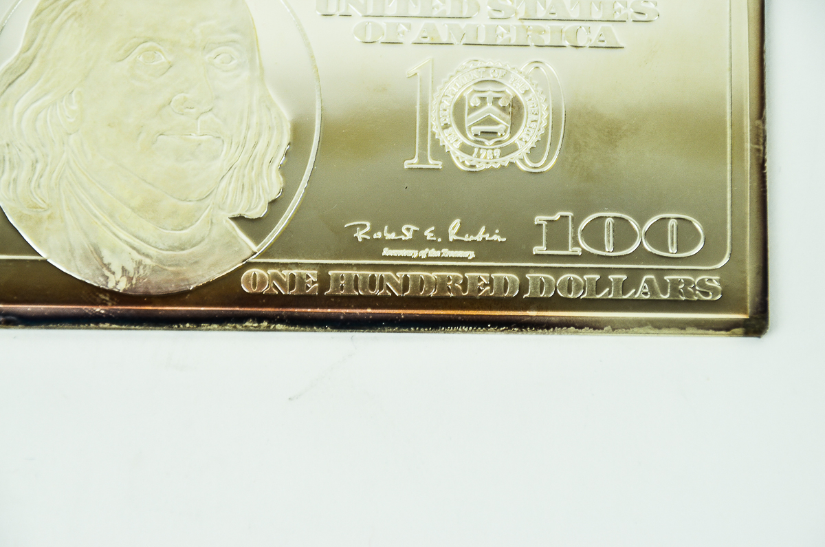 Silver Plated 100 Dollar Bill
