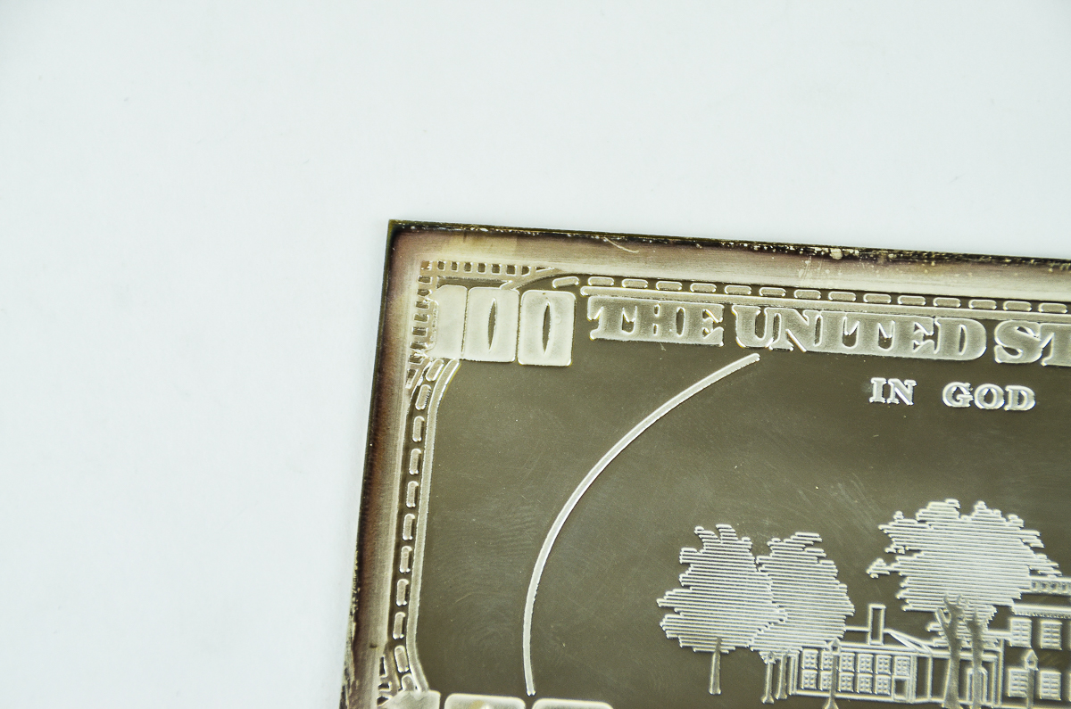 Silver Plated 100 Dollar Bill