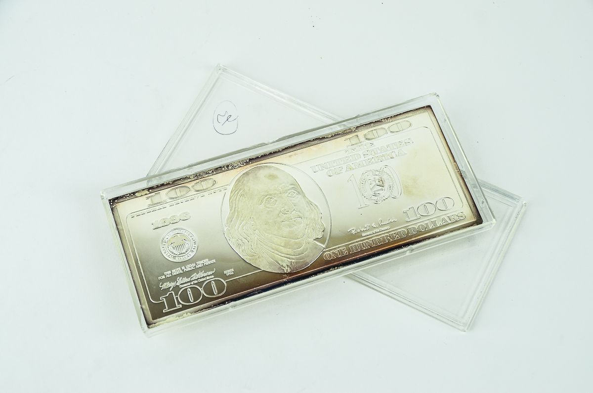 Silver Plated 100 Dollar Bill