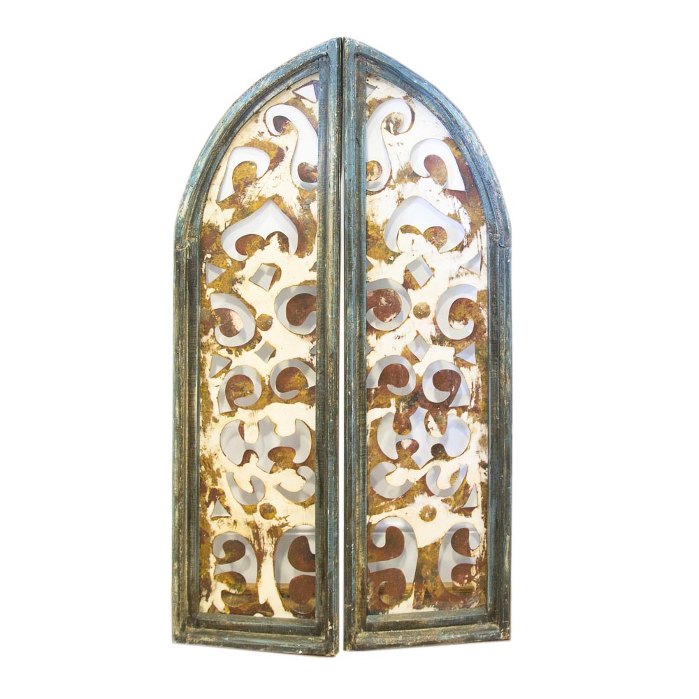 Reclaimed Wood Arched Window Wall Art
