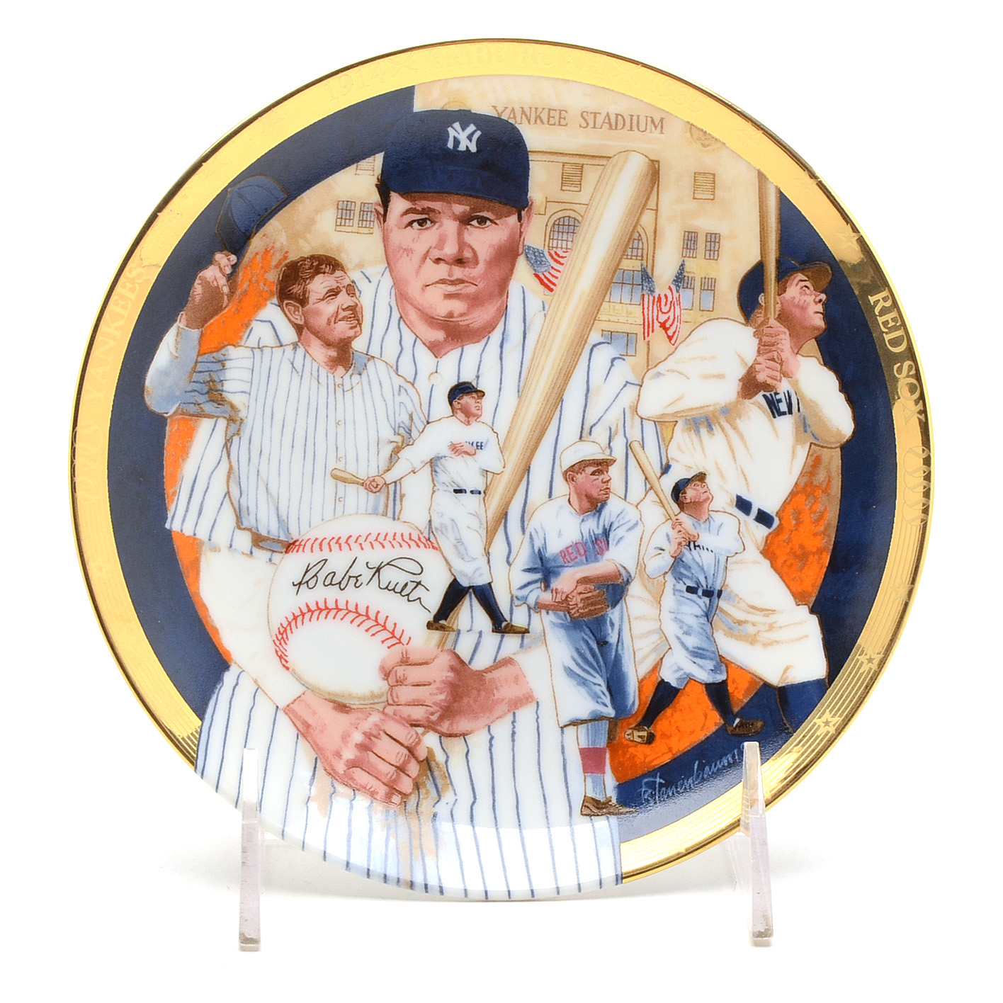1993 Hamilton Collection Babe Ruth and Mickey Mantle Plates