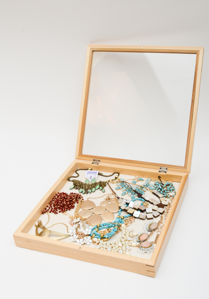 Collection of Fashion Necklaces In Wooden Case