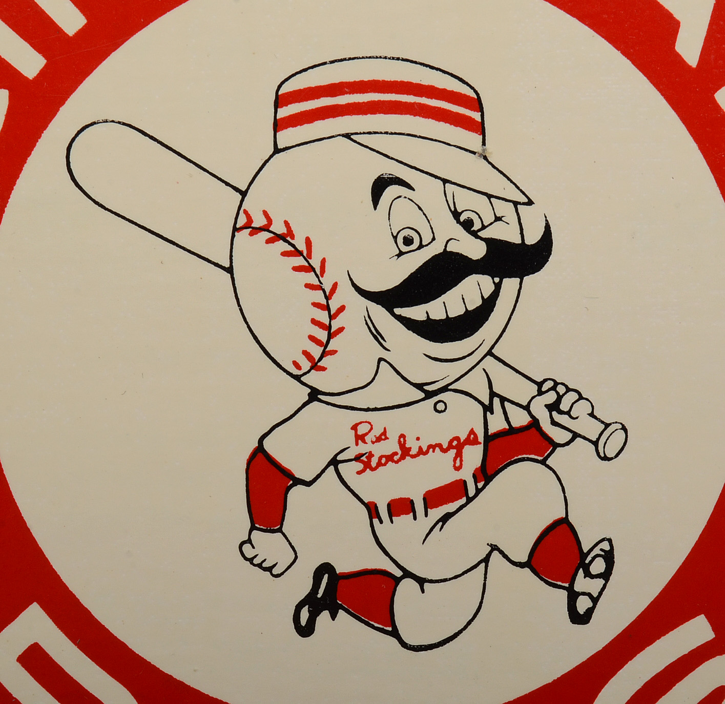 Circa 1960 Cincinnati Reds Pin and Mr. Redlegs Decals