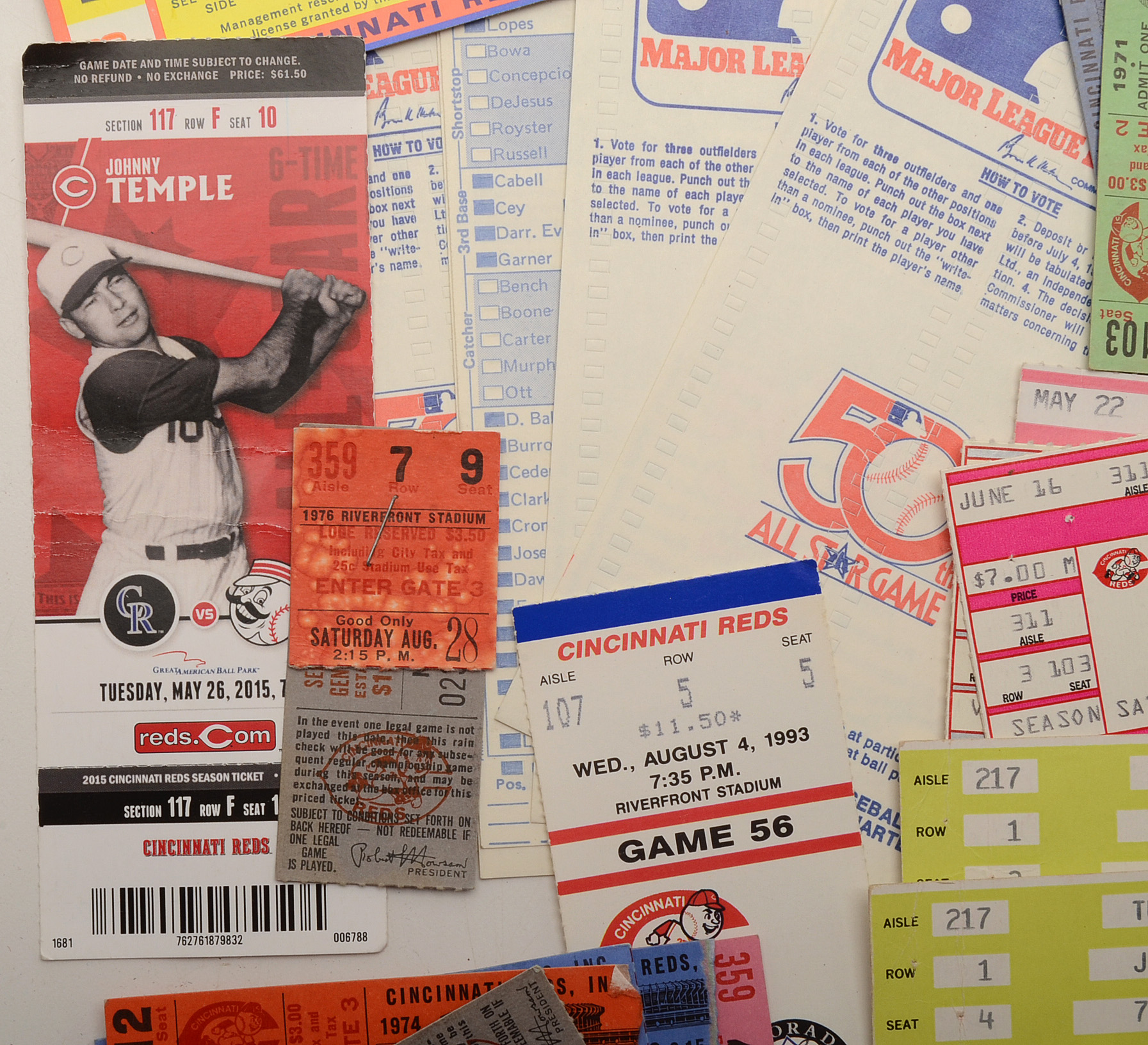 Cincinnati Reds Ticket Stubs