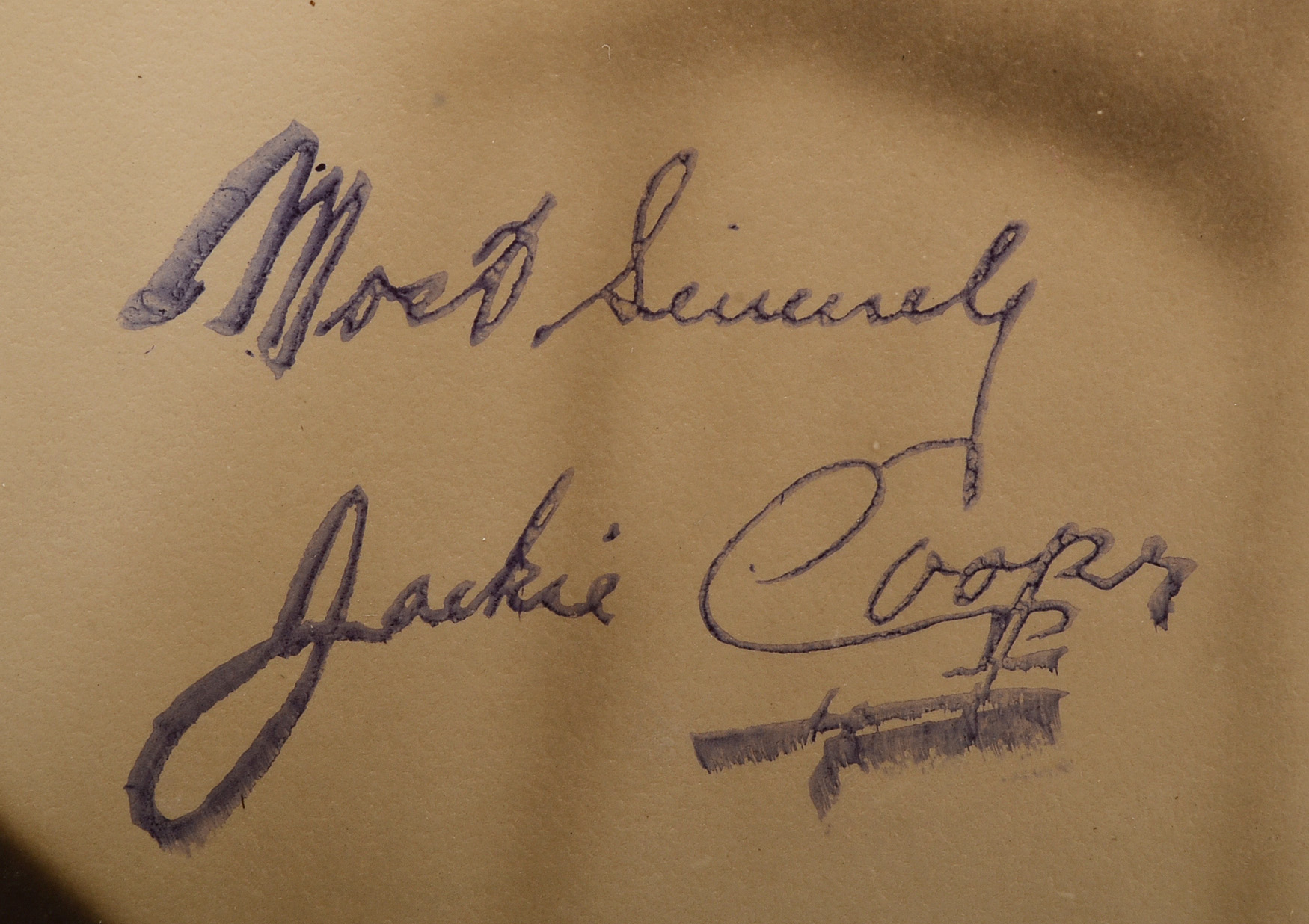 Childhood Star and Actor Jackie Cooper Signed Photo