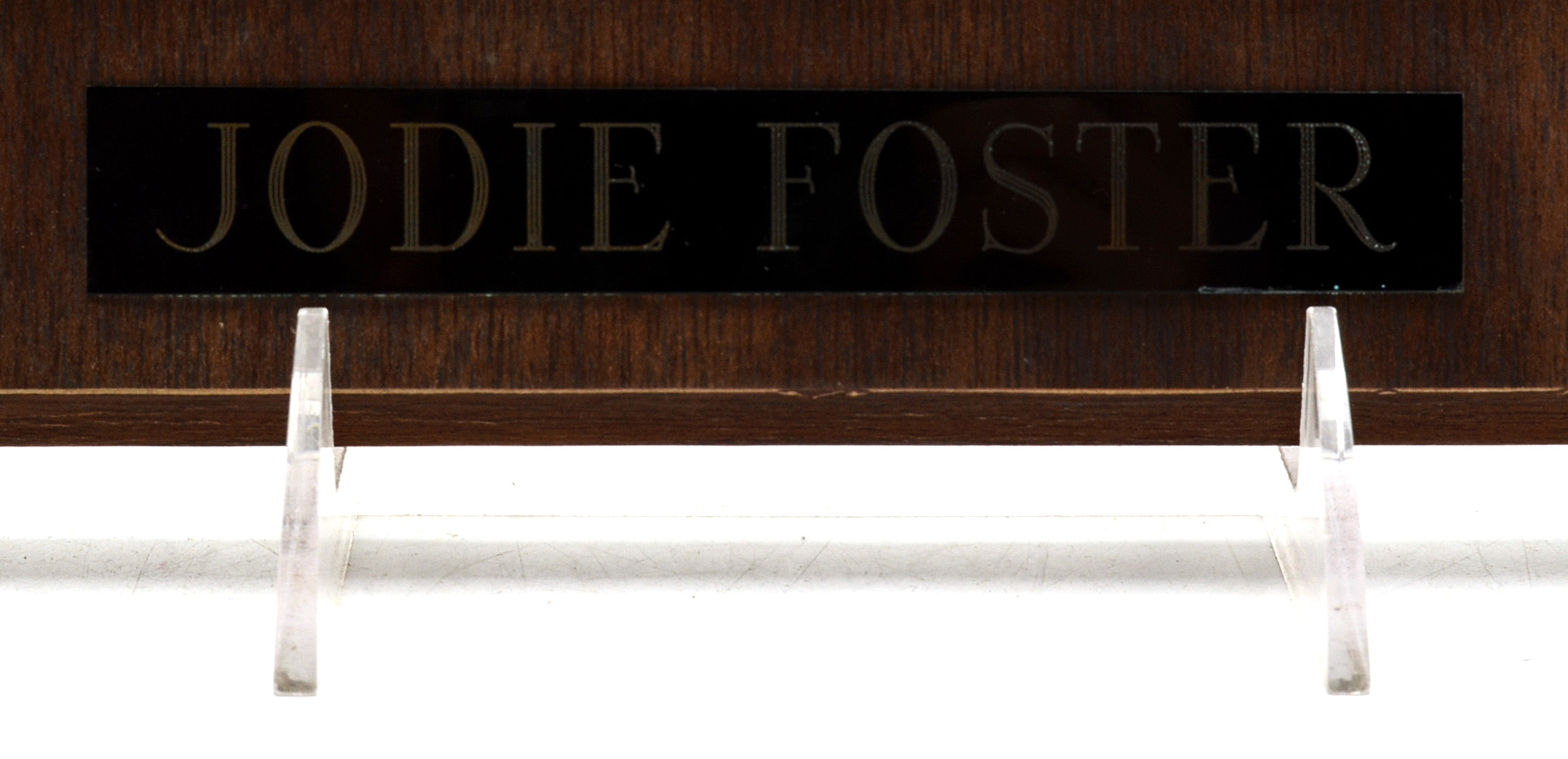 Jodie Foster Signed Photo On Wood Plaque With Name Plate