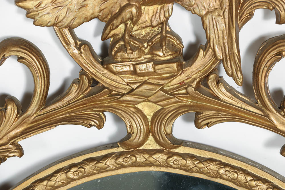 Antique Federal Style Oval Mirror with Eagle