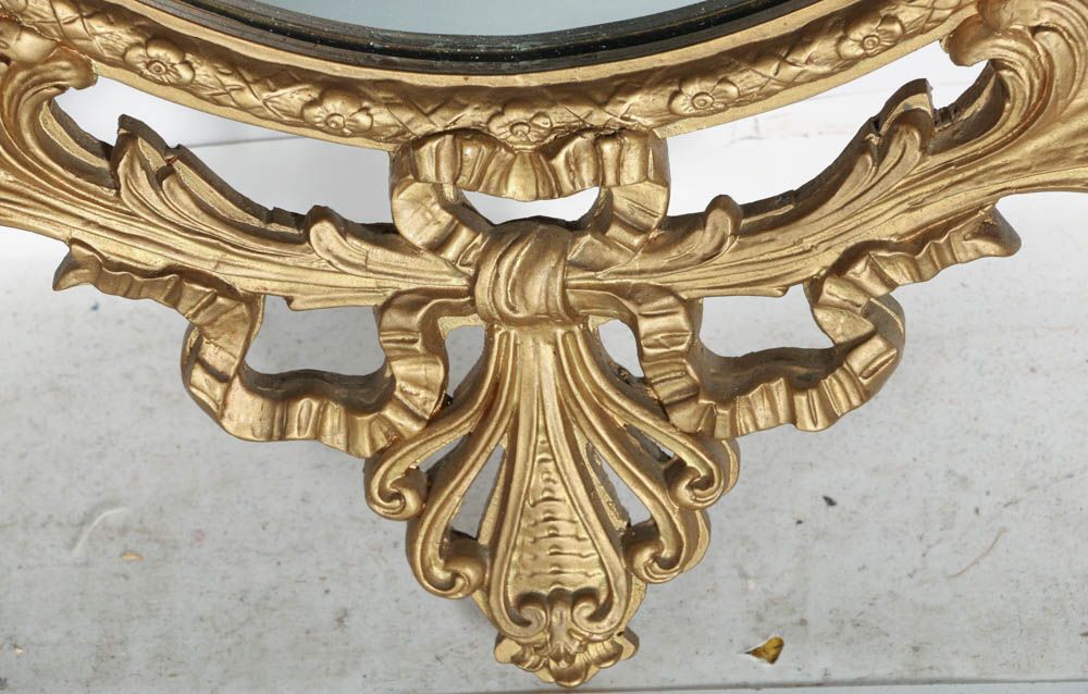 Antique Federal Style Oval Mirror with Eagle