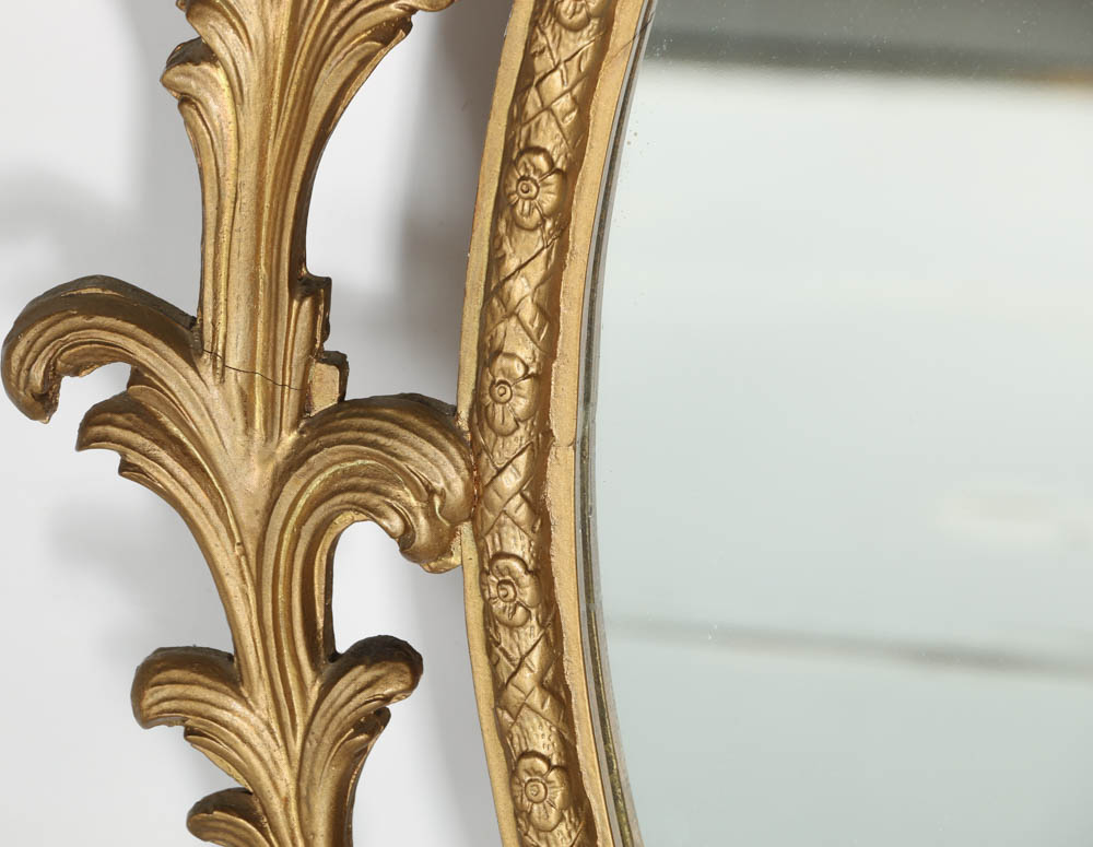 Antique Federal Style Oval Mirror with Eagle