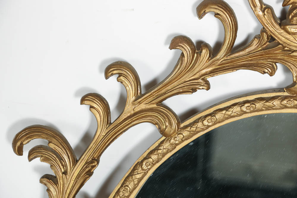 Antique Federal Style Oval Mirror with Eagle