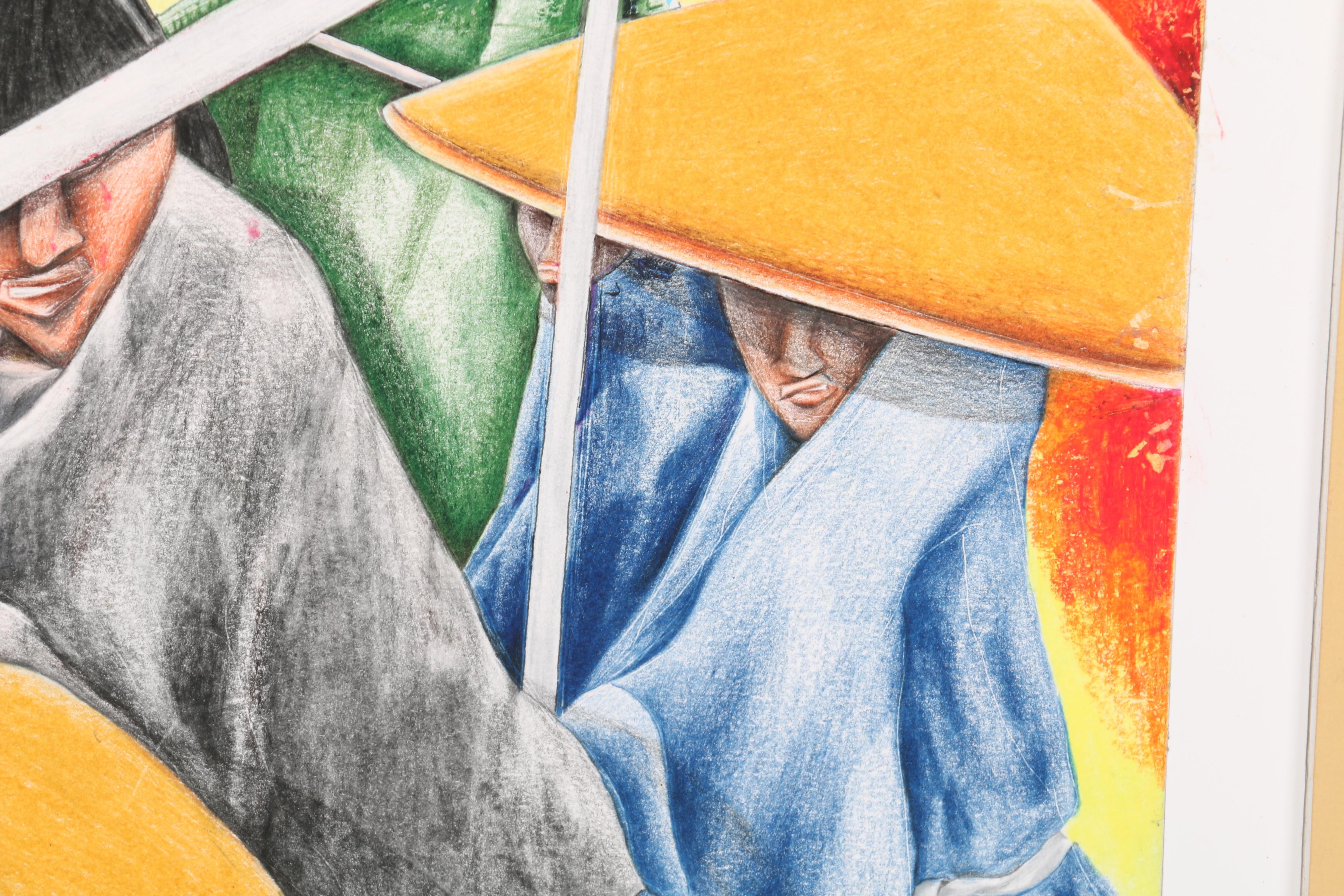Mark Campbell Colored Pencil Drawing on Paper "Samurai"