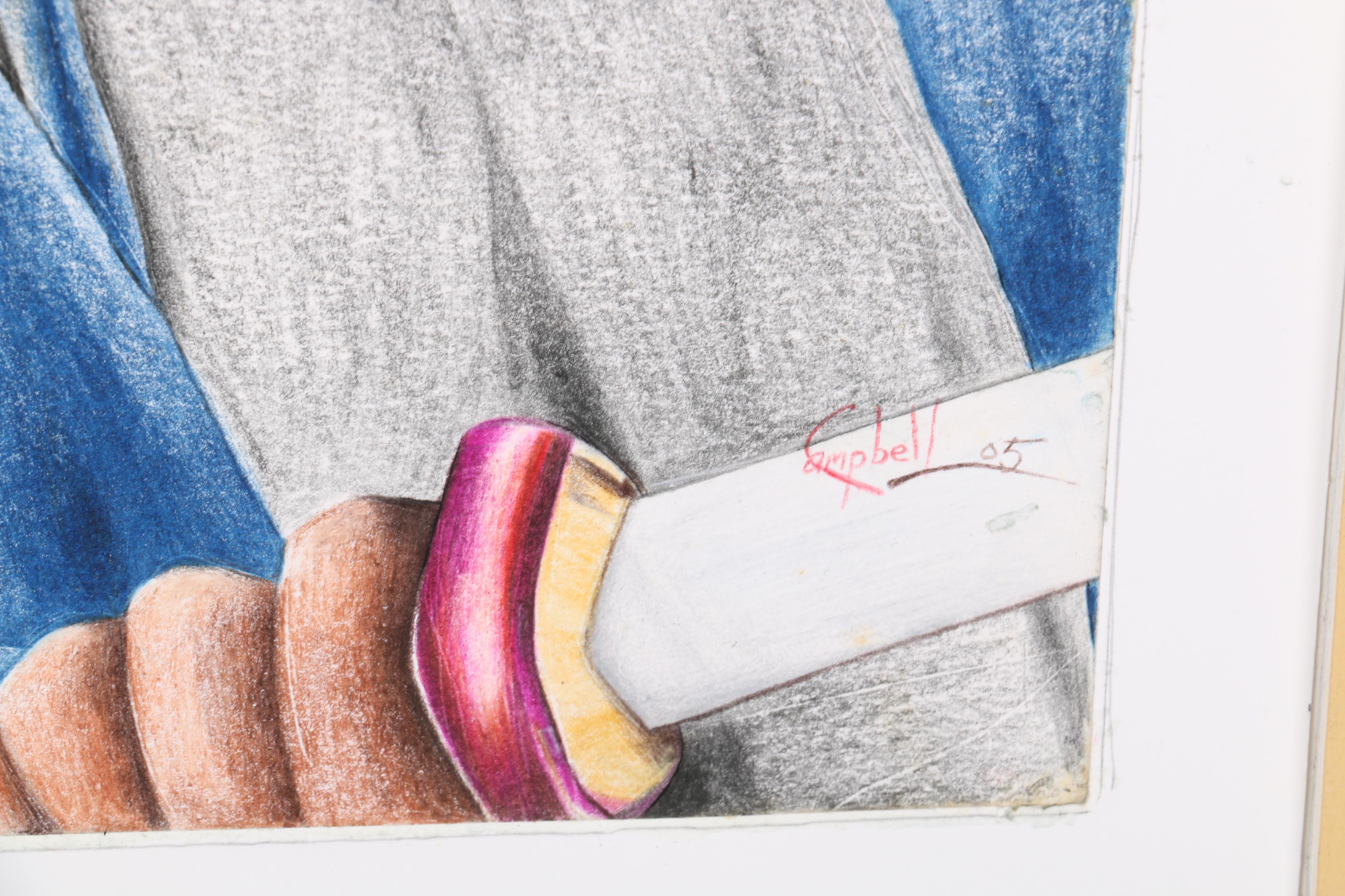 Mark Campbell Colored Pencil Drawing on Paper "Samurai"