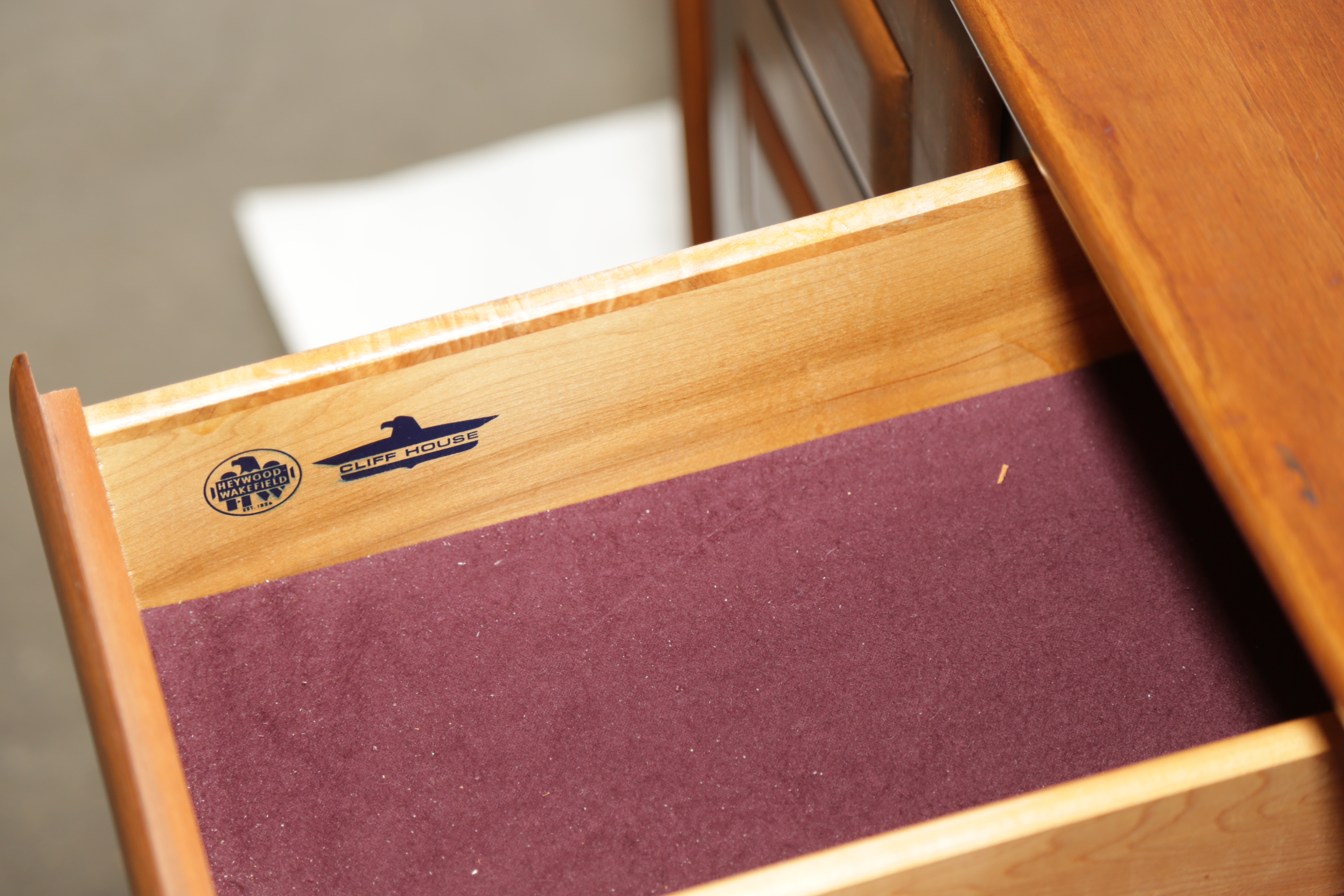 Mid Century Modern Heywood Wakefield "Cliff House" Buffet with China Cabinet