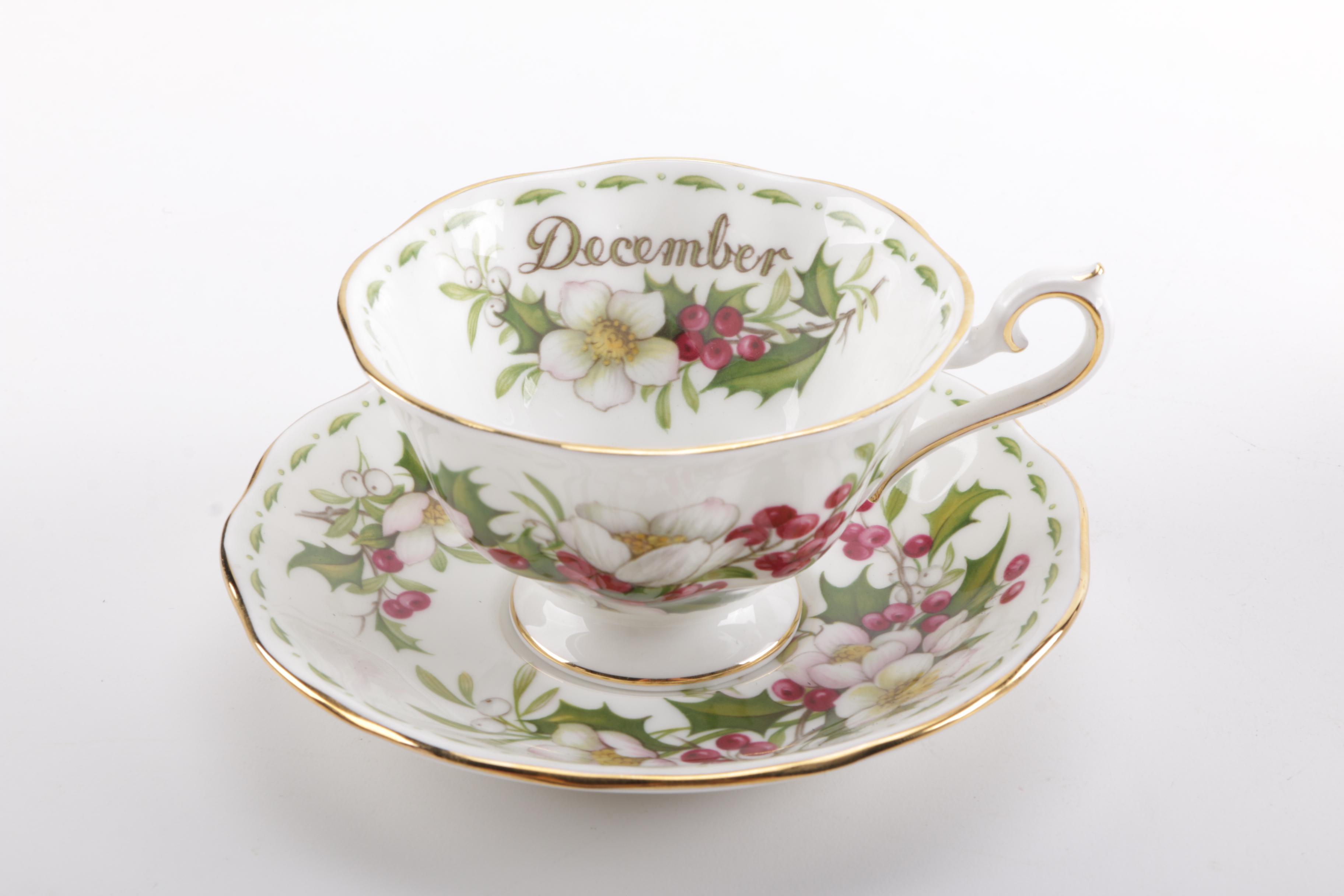 Fine China Teacups and Saucers Including Staffordshire and Royal Albert