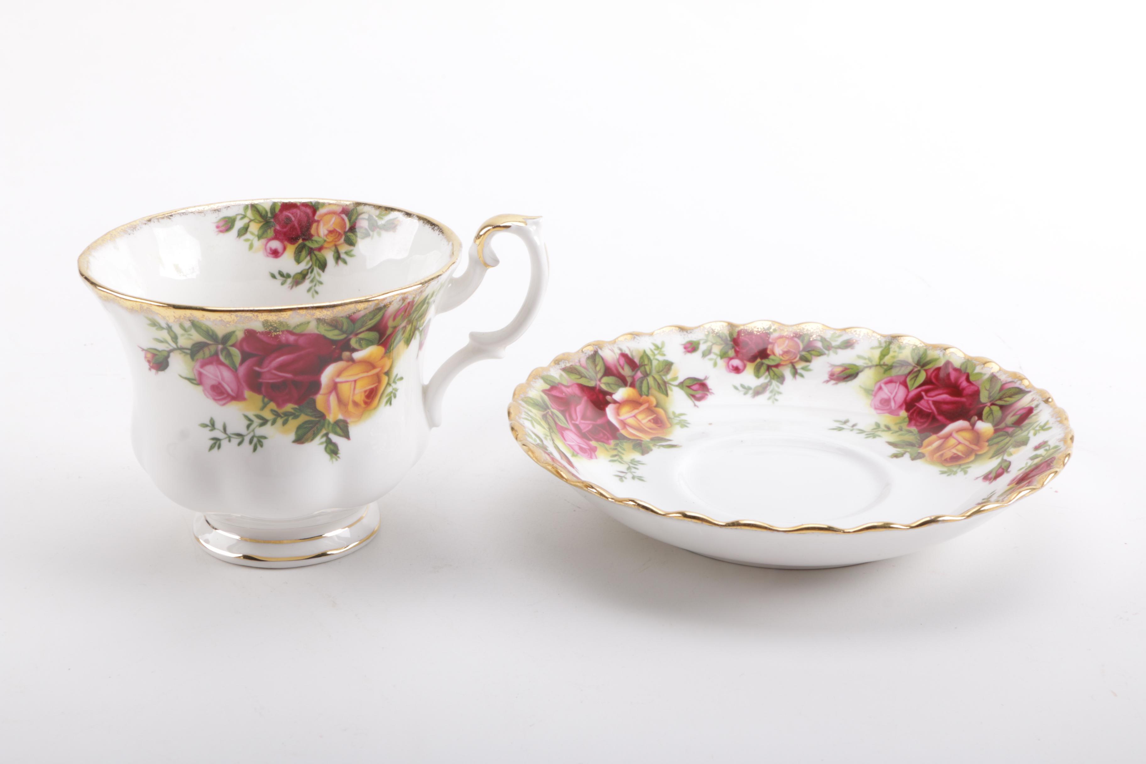 Fine China Teacups and Saucers Including Staffordshire and Royal Albert