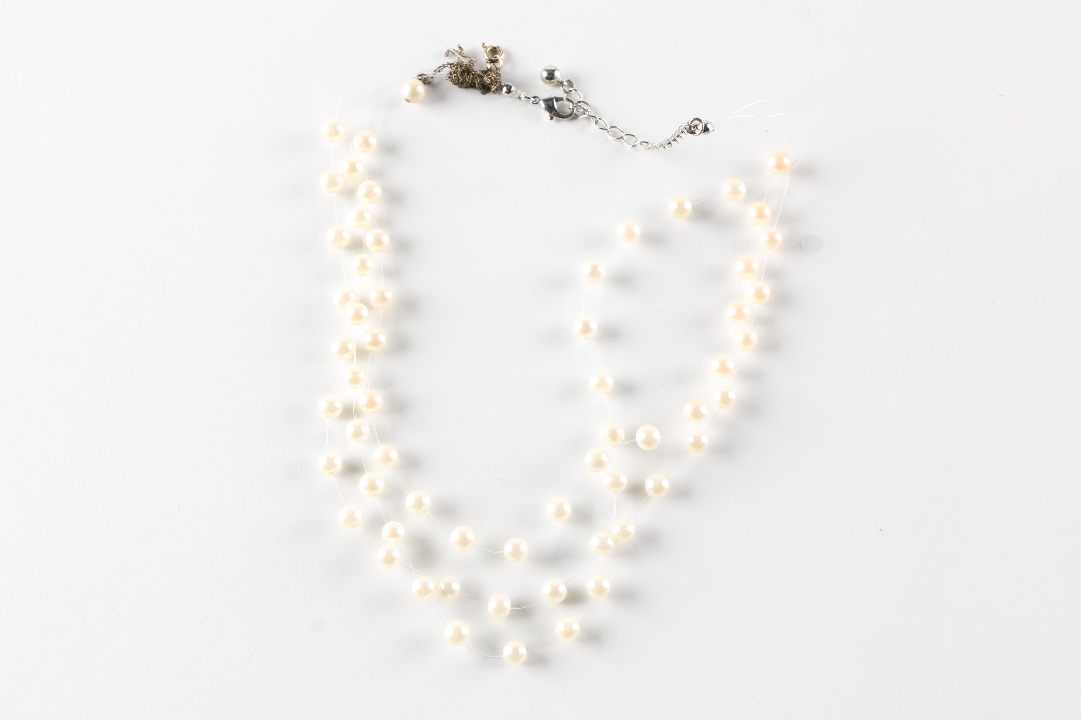 Faux Pearl Jewelry Including a Limited Edition Edgar Berebi Necklace