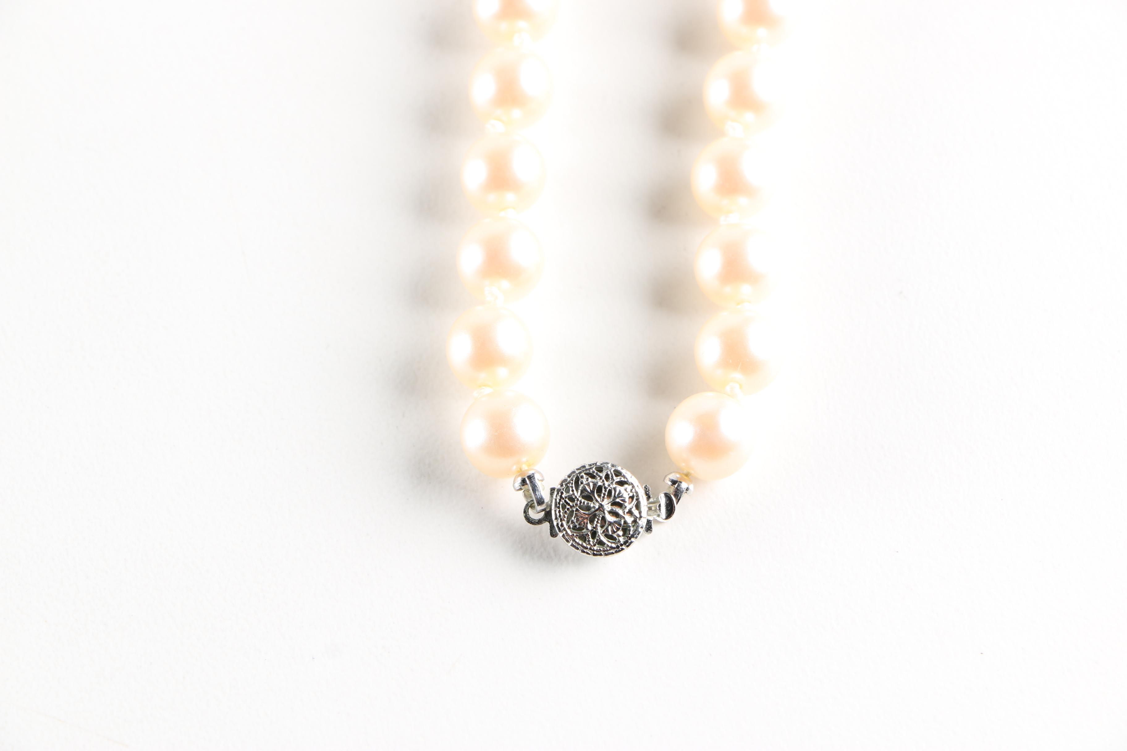 Faux Pearl Jewelry Including a Limited Edition Edgar Berebi Necklace