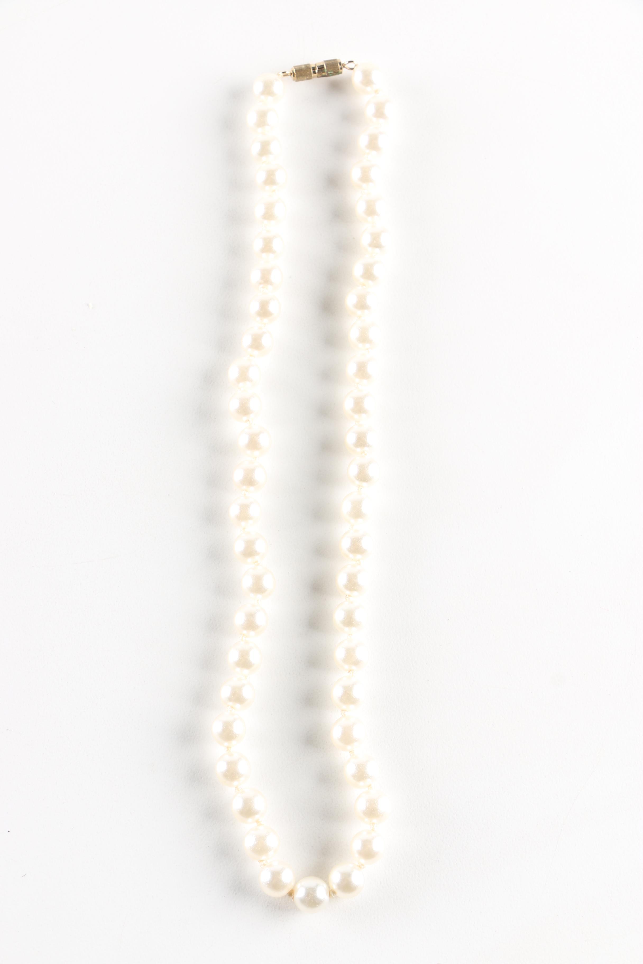 Faux Pearl Jewelry Including a Limited Edition Edgar Berebi Necklace