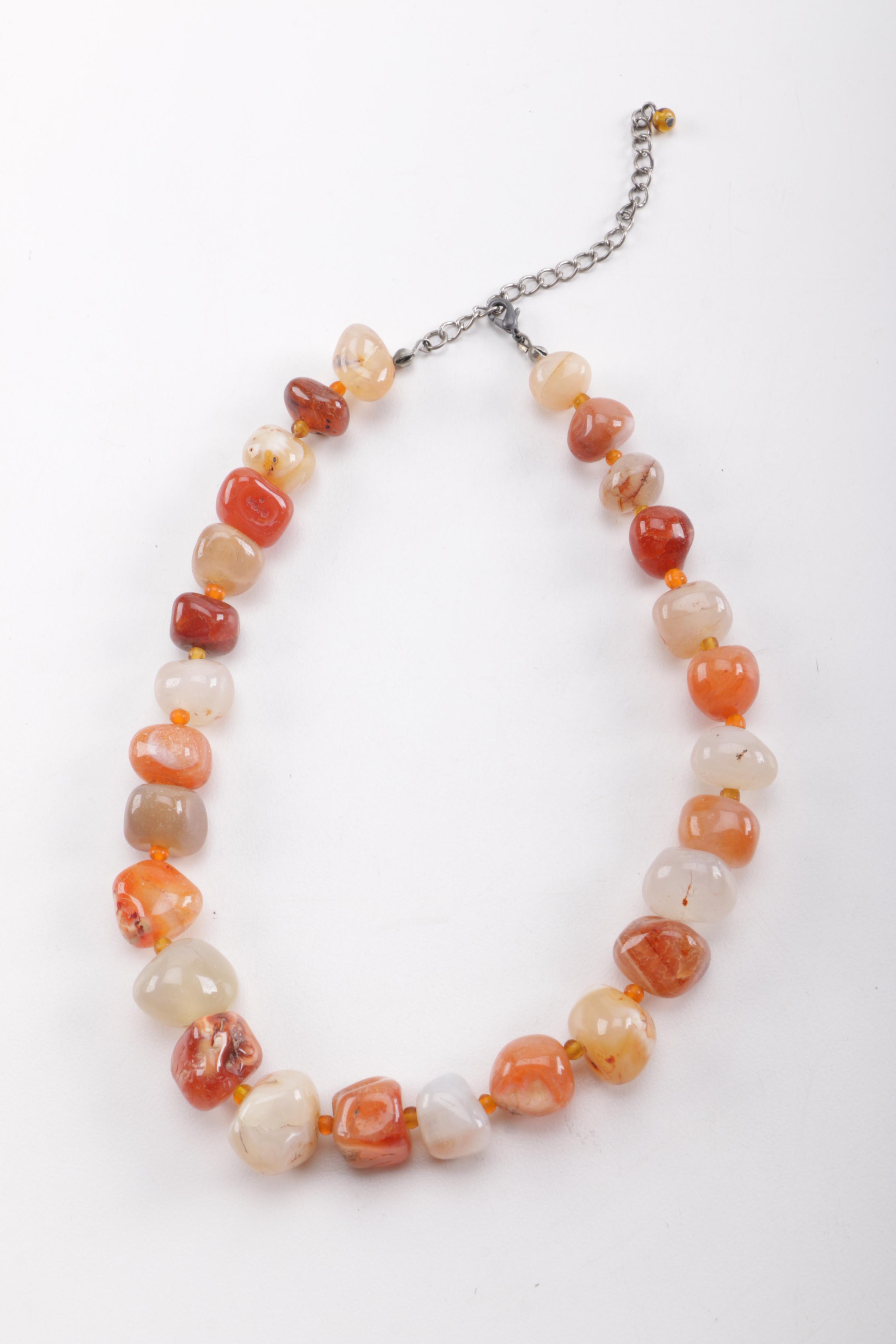 Assortment of Vintage Fashion and Stone Jewelry