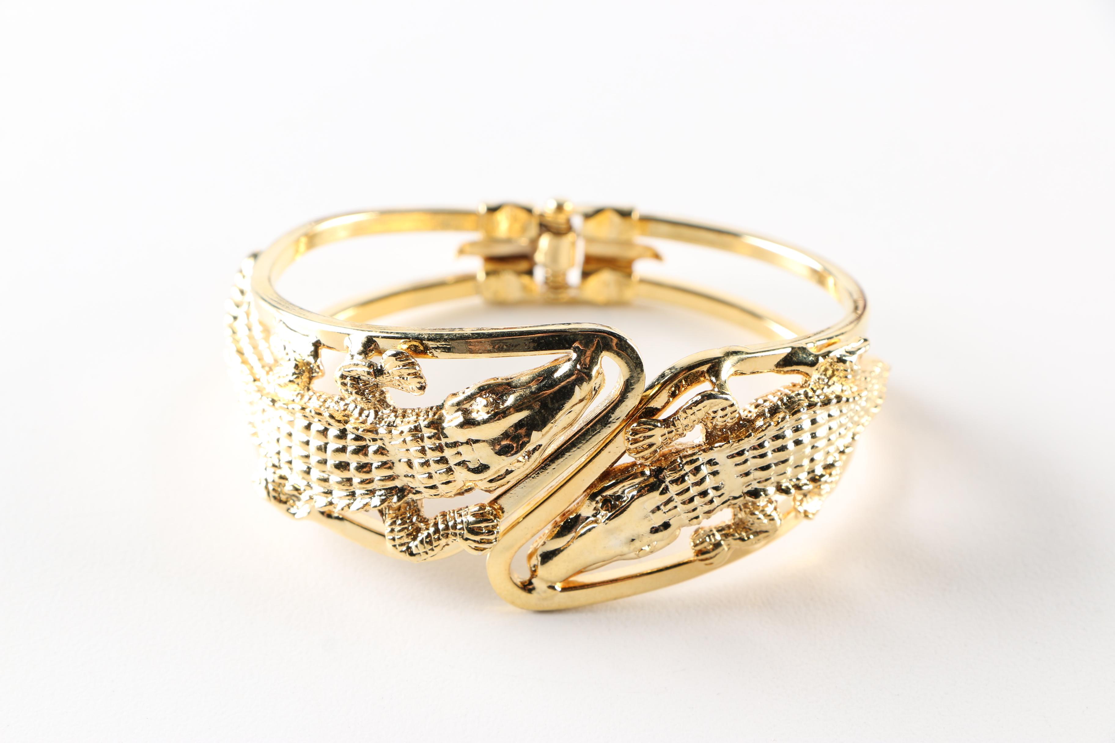 Assortment of Gold-Tone and Wood Costume Jewelry