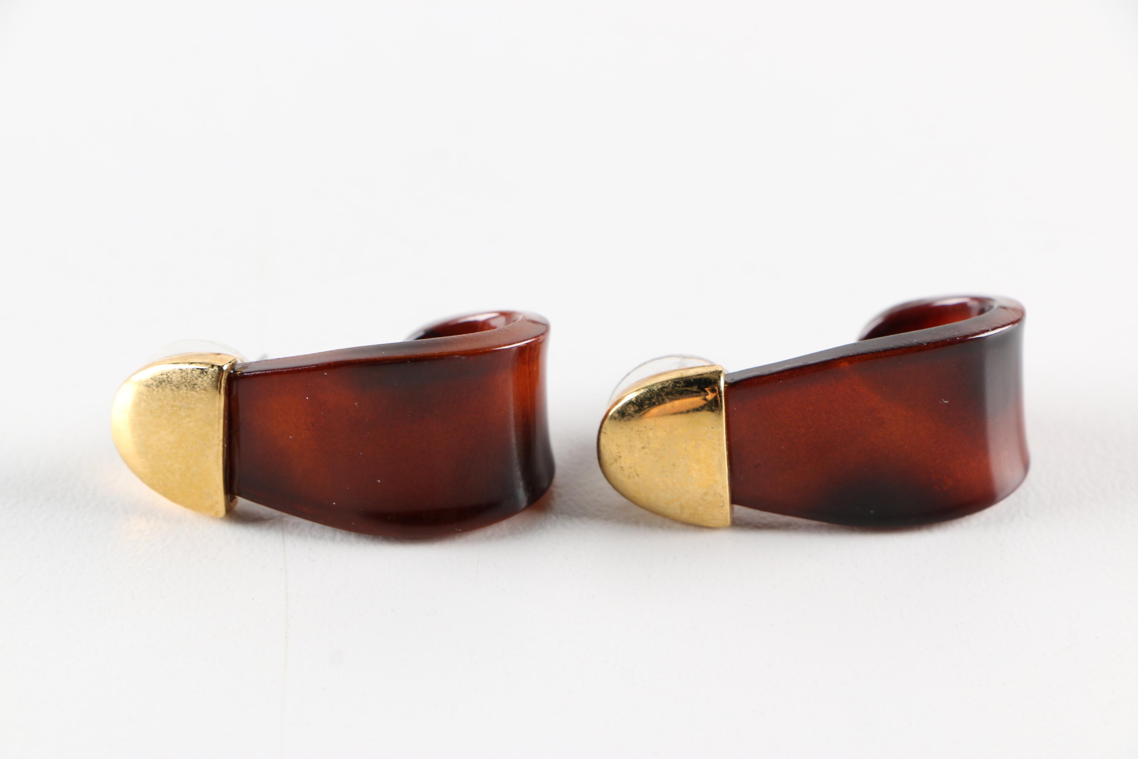 Assortment of Gold-Tone and Wood Costume Jewelry