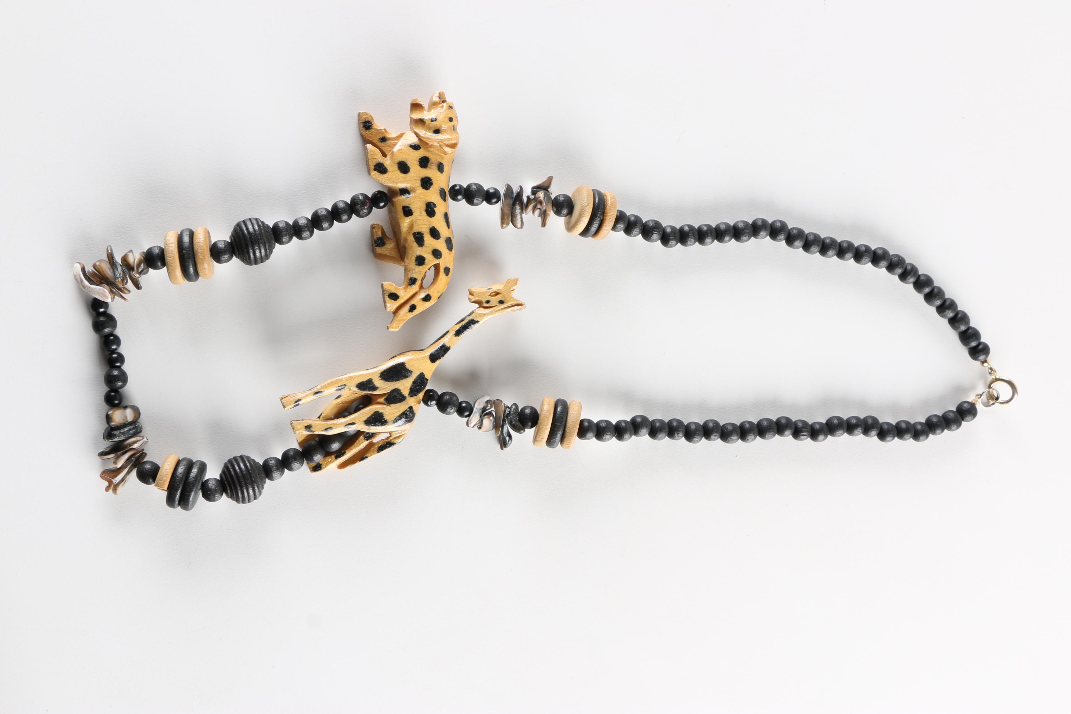 Assortment of Gold-Tone and Wood Costume Jewelry