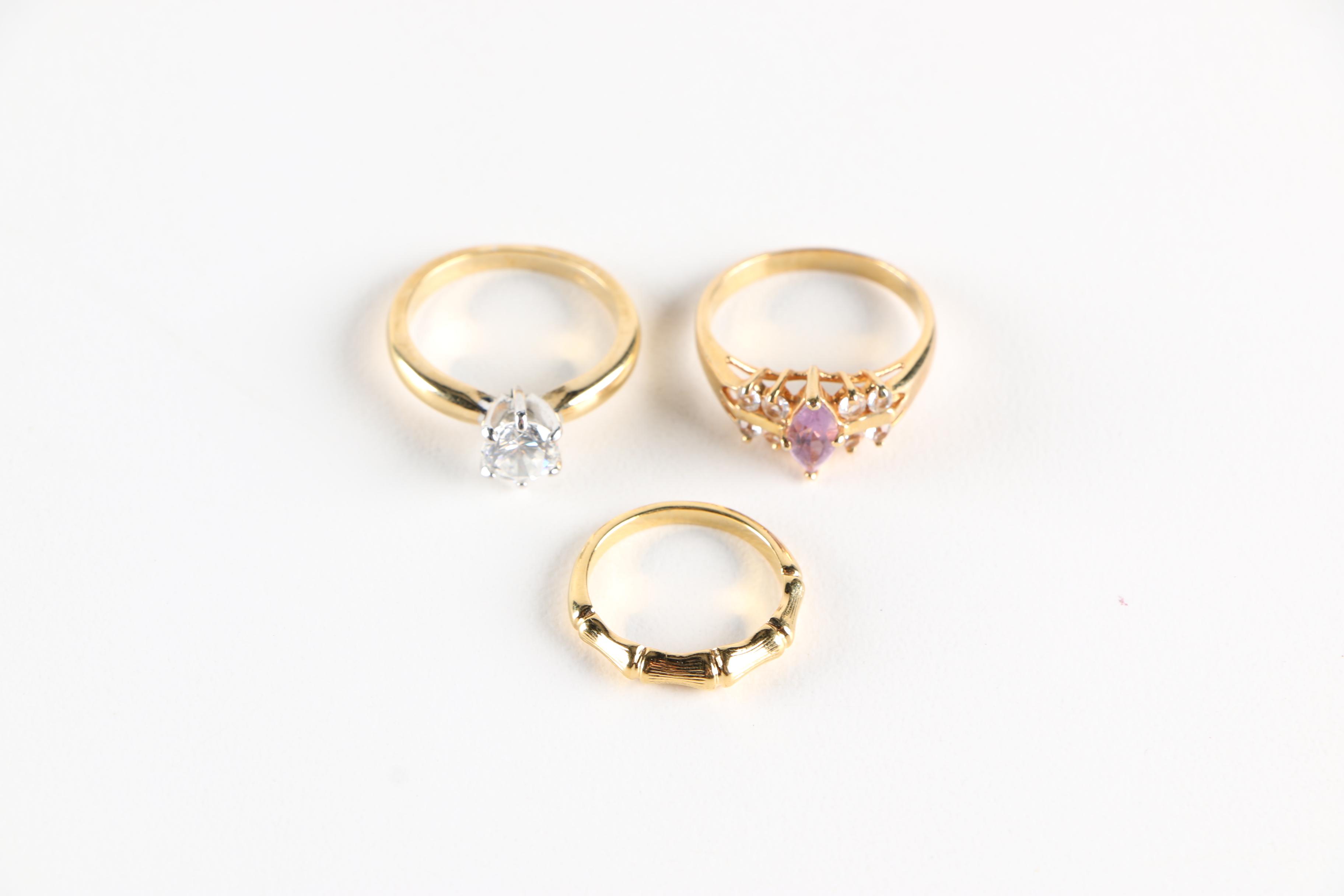 Assortment of Gold-Tone and Wood Costume Jewelry