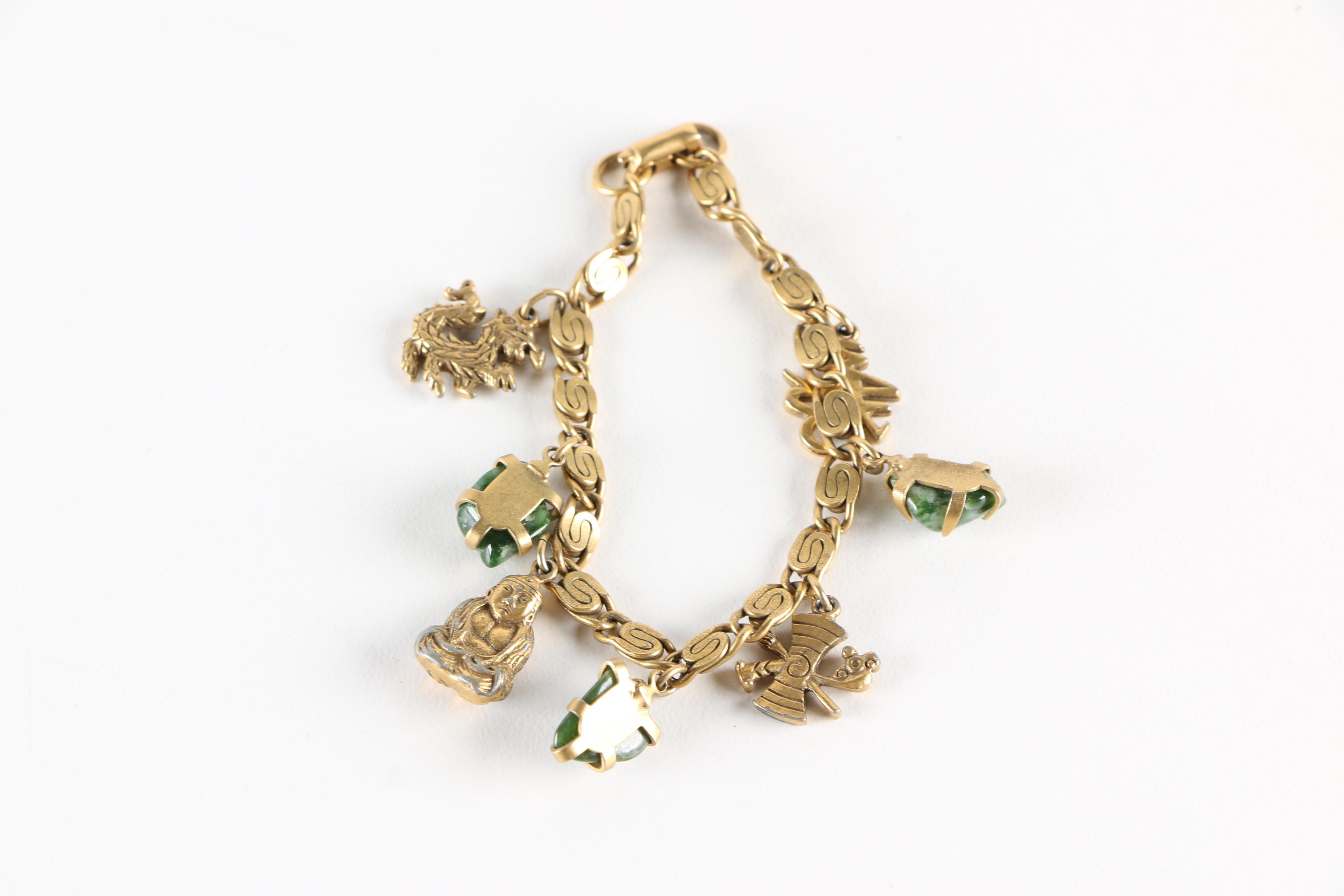 Assortment of Gold-Tone and Wood Costume Jewelry