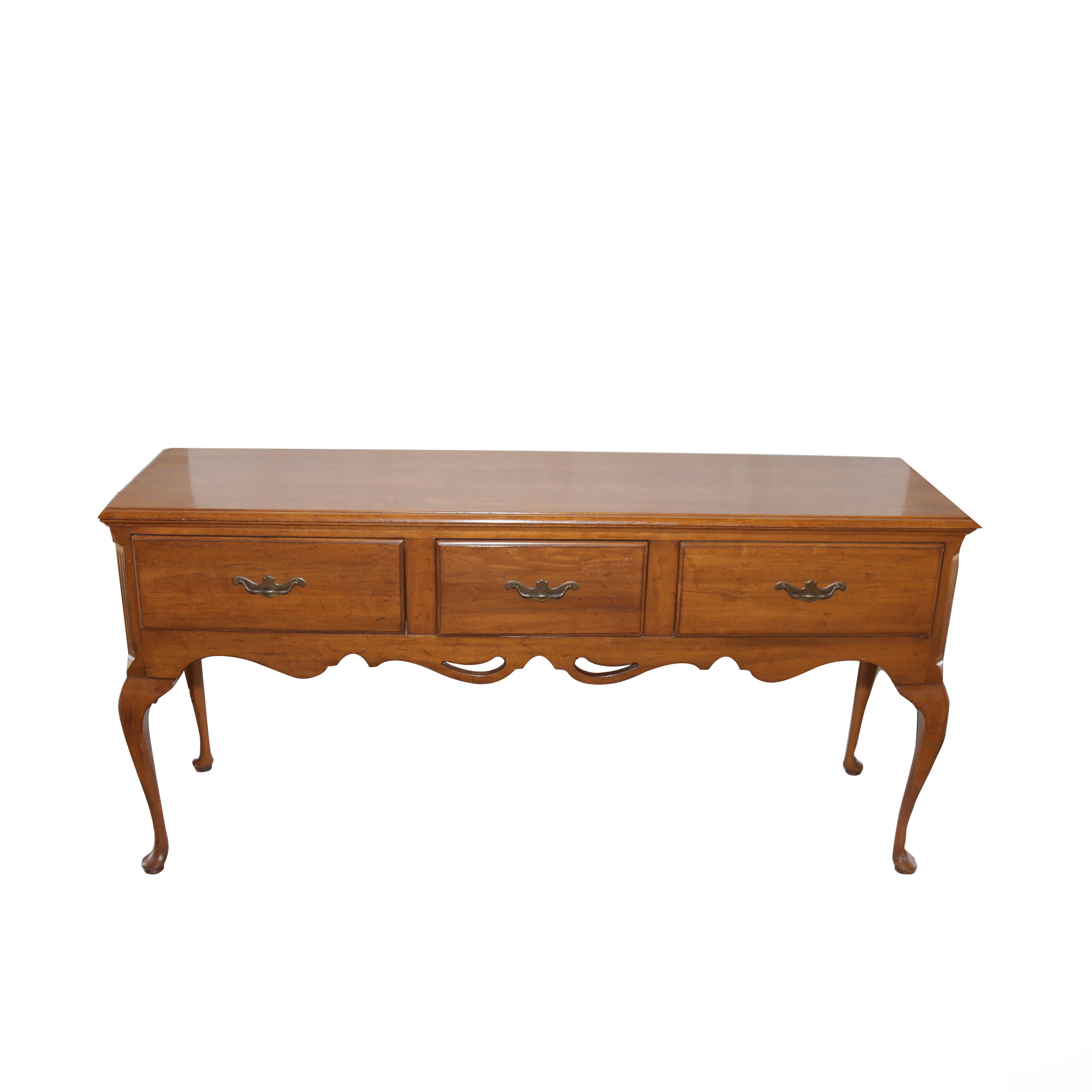 Vintage Queen Anne Style Walnut Sideboard by Davis Cabinet Company