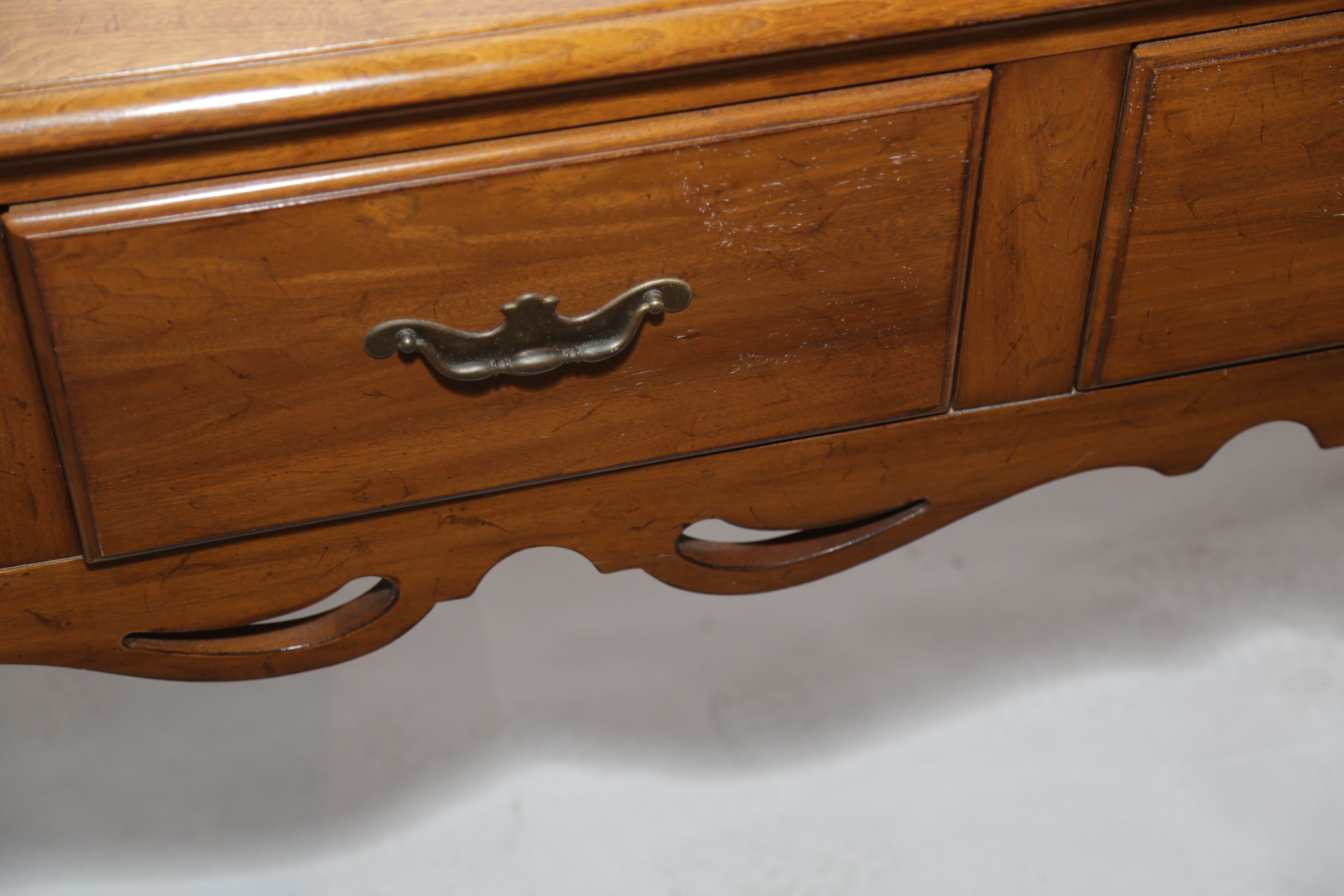 Vintage Queen Anne Style Walnut Sideboard by Davis Cabinet Company