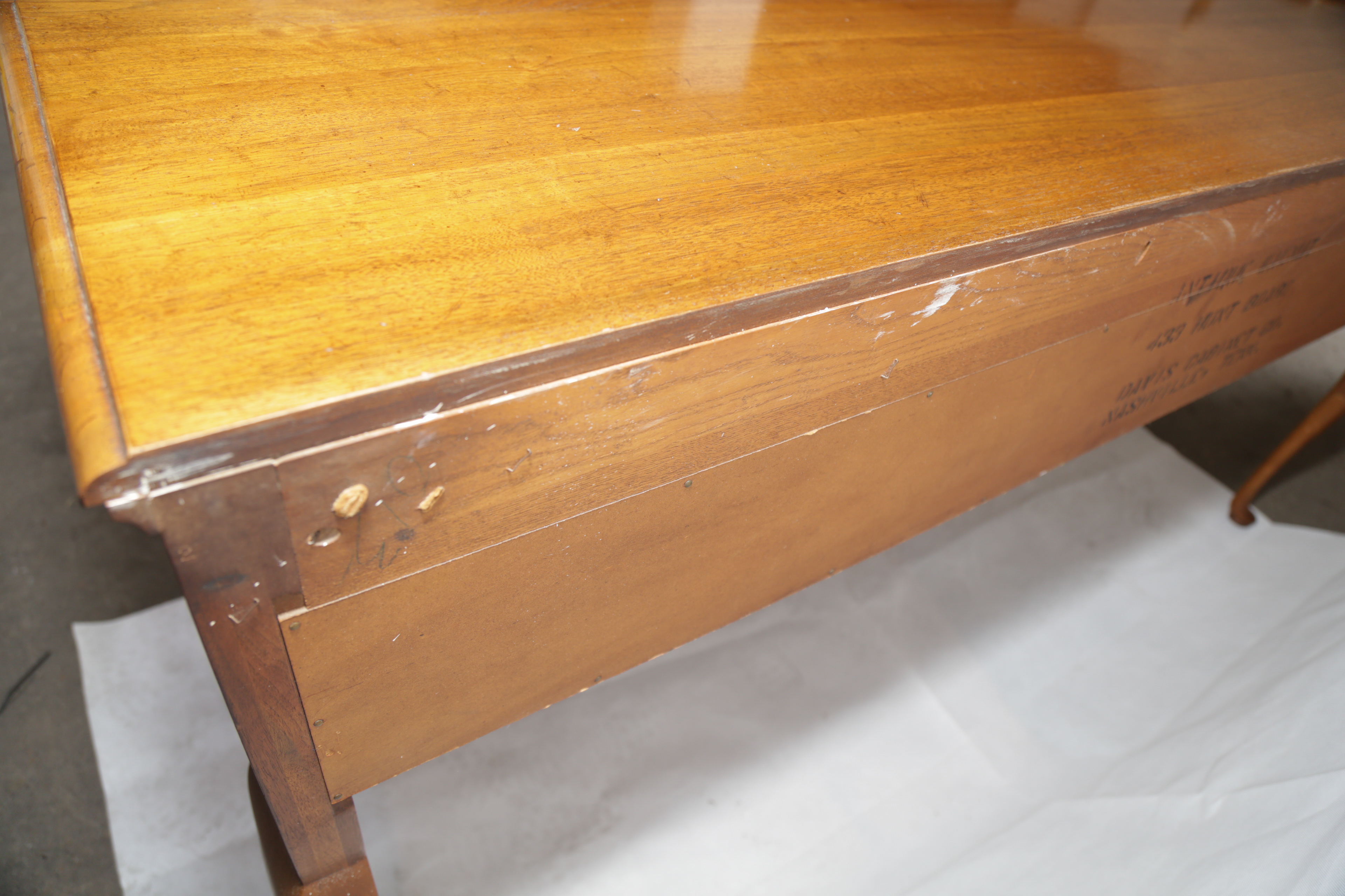 Vintage Queen Anne Style Walnut Sideboard by Davis Cabinet Company