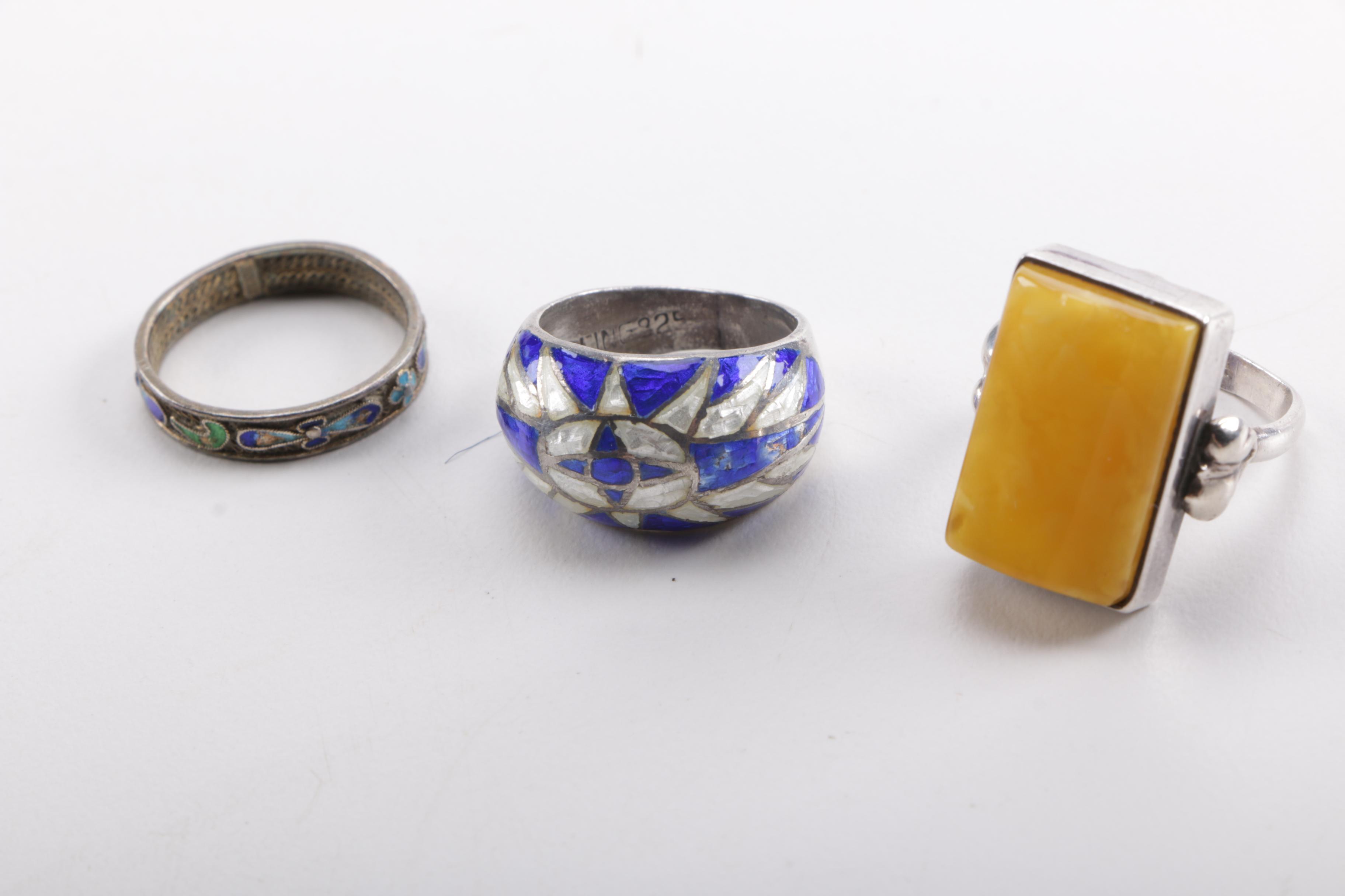 Vintage Sterling Silver and Stone Jewelry Featuring Egyptian Revi