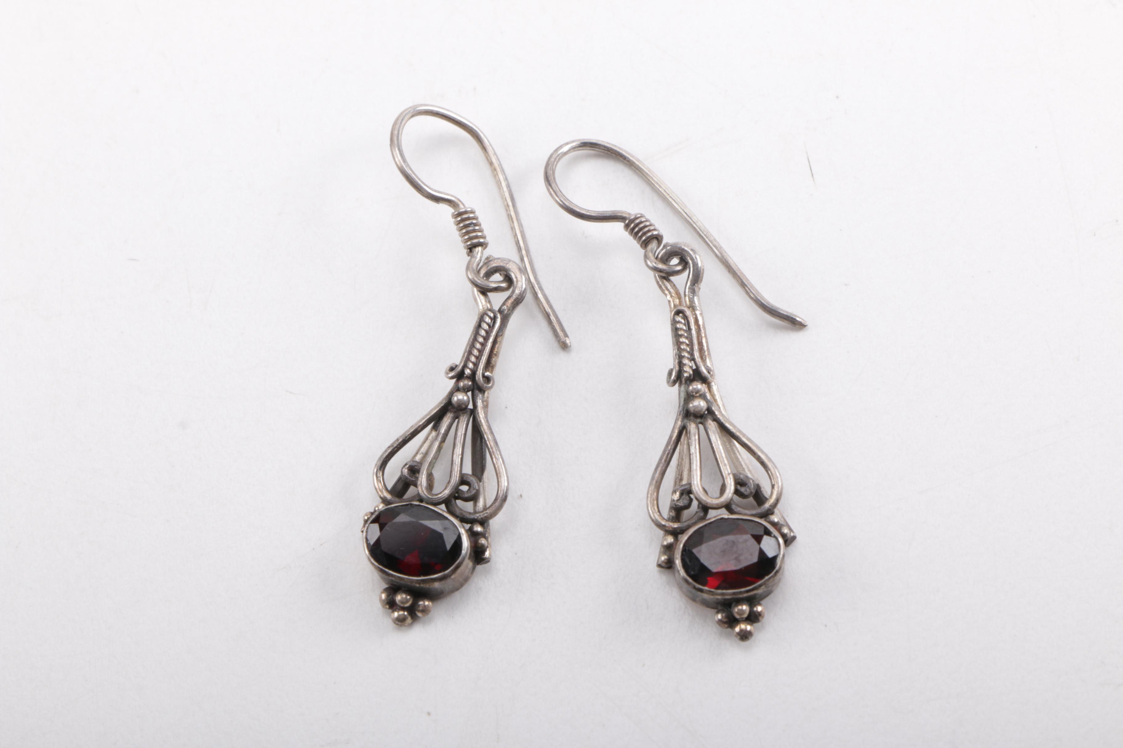 Vintage Sterling Silver and Stone Jewelry Featuring Egyptian Revi