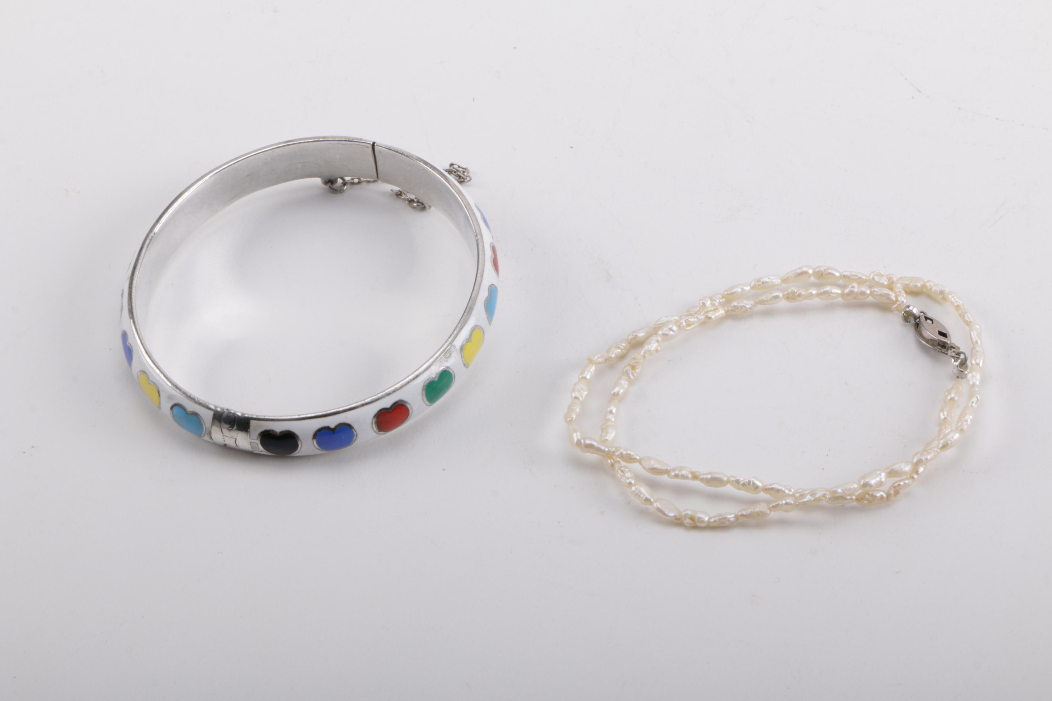 Vintage Sterling Silver and Stone Jewelry Featuring Egyptian Revi