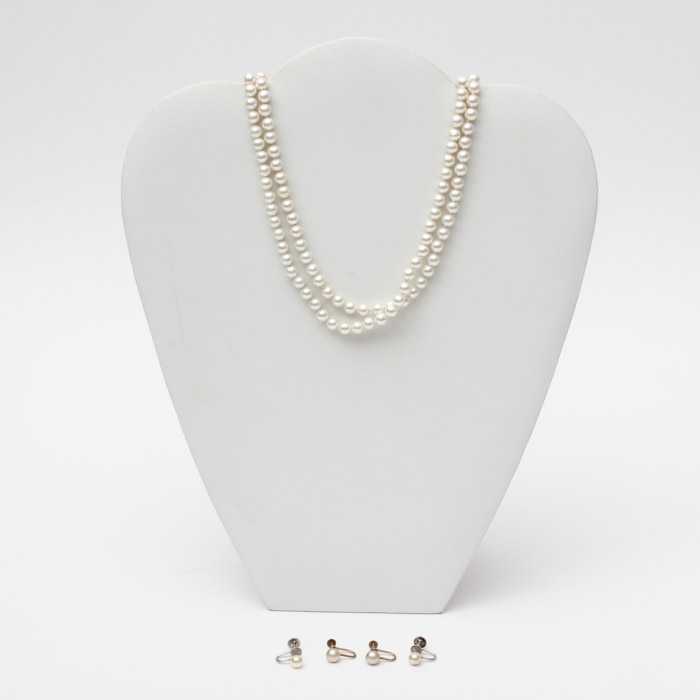 Costume Jewelry Including a Cultured Pearl Necklace