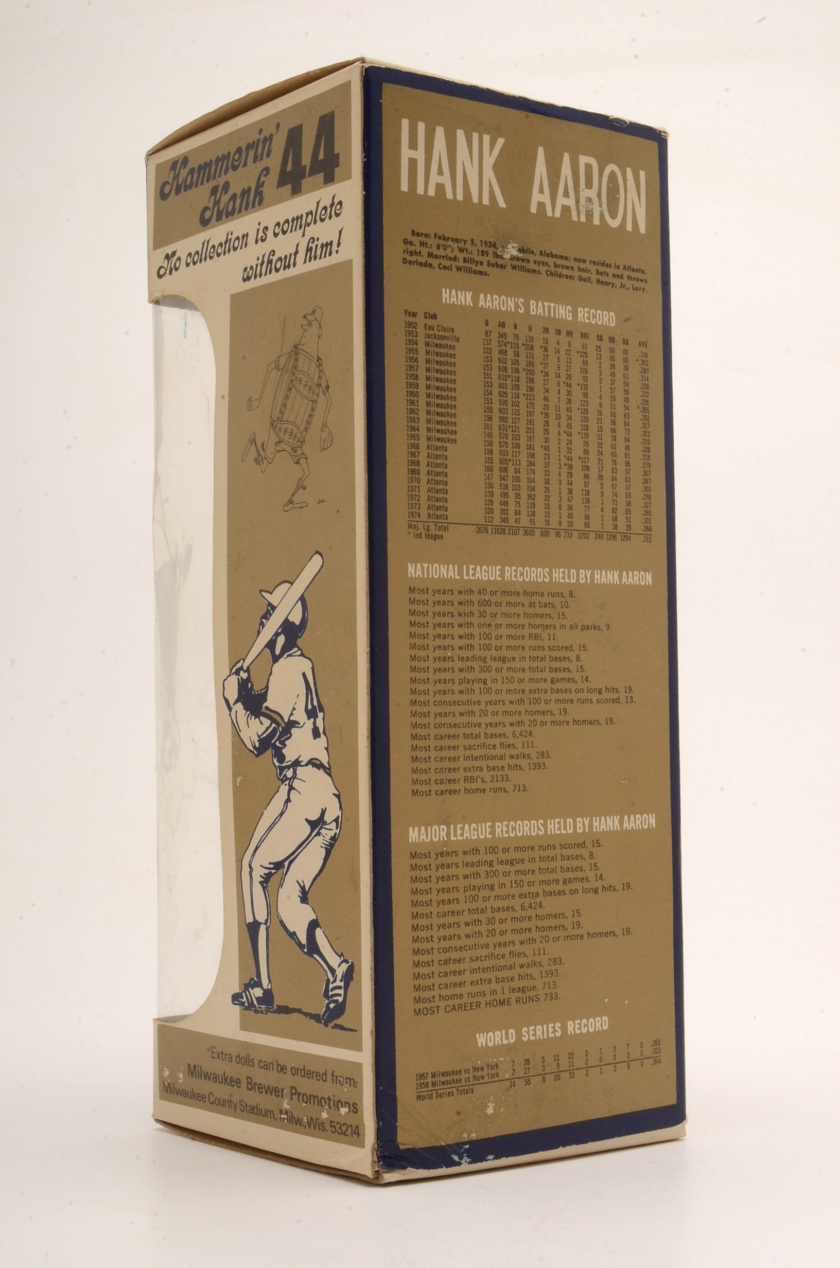 Hank Aaron 1975 Bobblehead in the Box