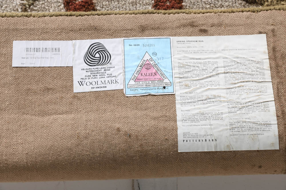 Pottery Barn "Spring Sparrow" Hooked Rug