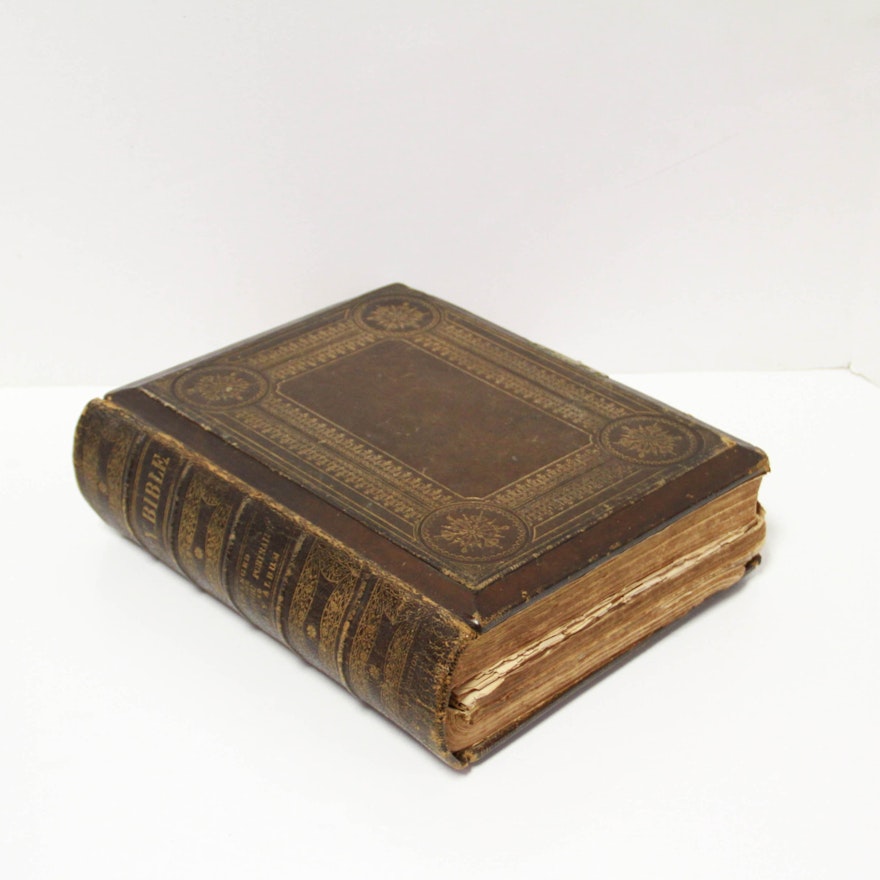 1868 Leather Bound Harding's Edition “The Holy Bible”