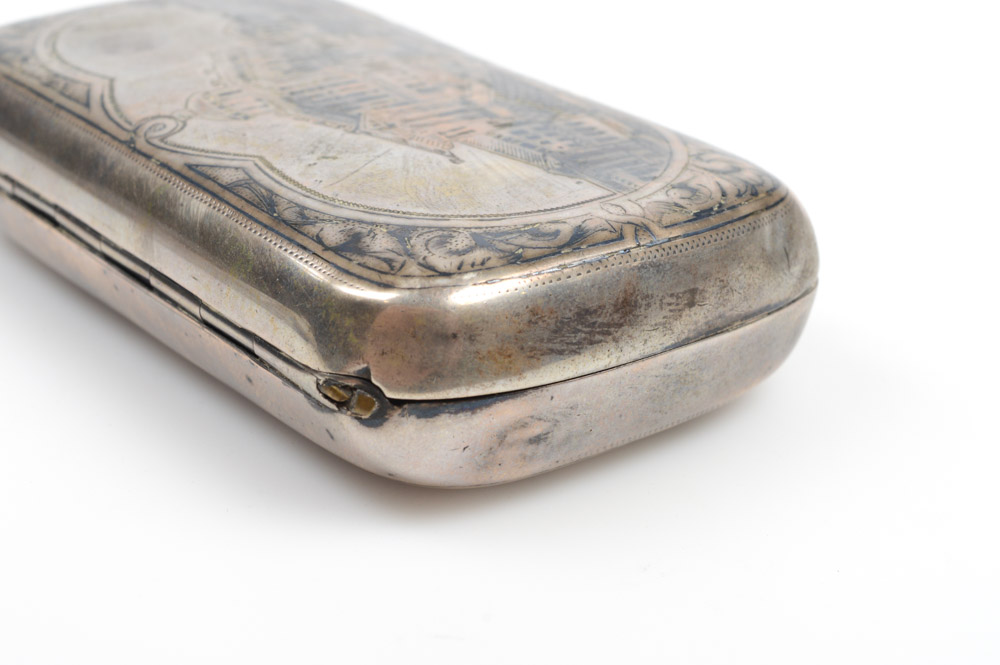 Antique Russian .875 Silver and Niello Purse