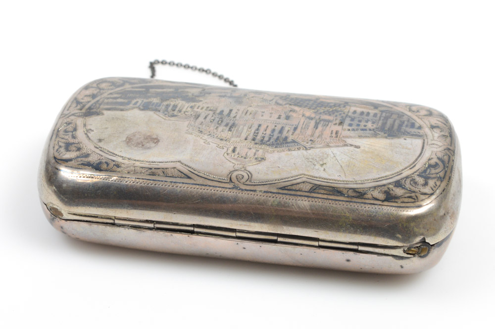 Antique Russian .875 Silver and Niello Purse