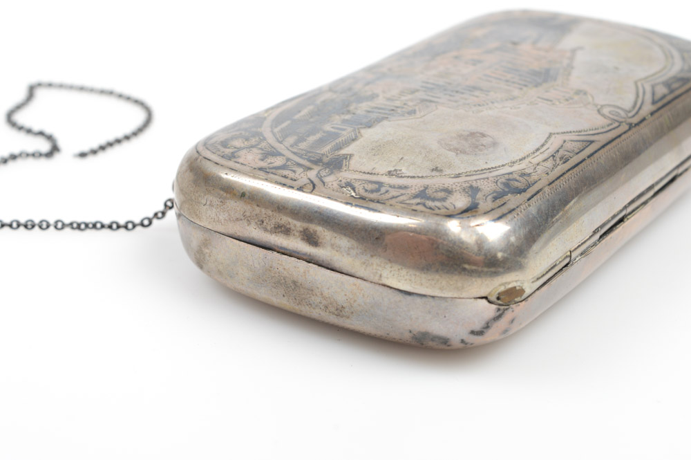 Antique Russian .875 Silver and Niello Purse