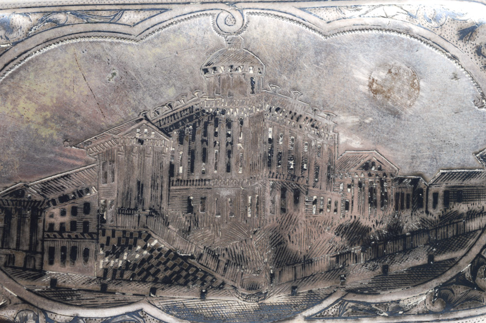 Antique Russian .875 Silver and Niello Purse