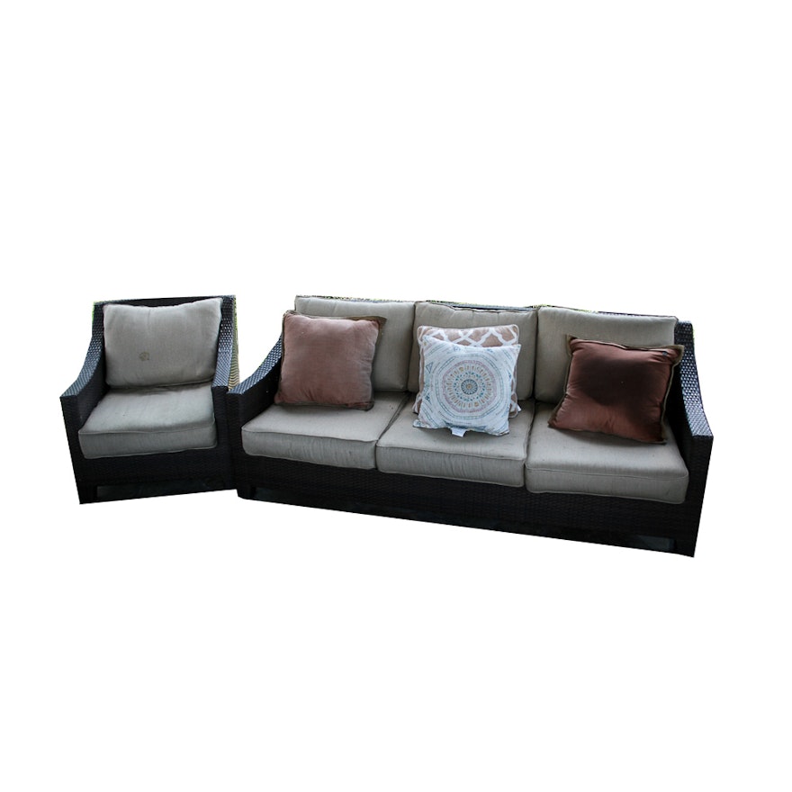 Rattan Sofa and Arm Chair