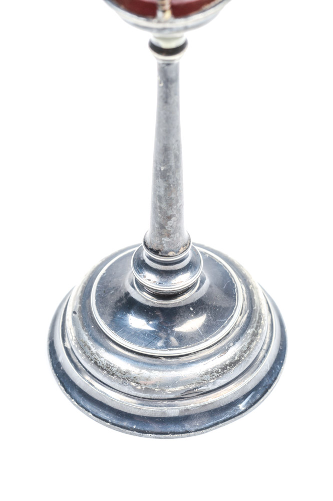 Antique Weighted Silver Plate Oil Lamp